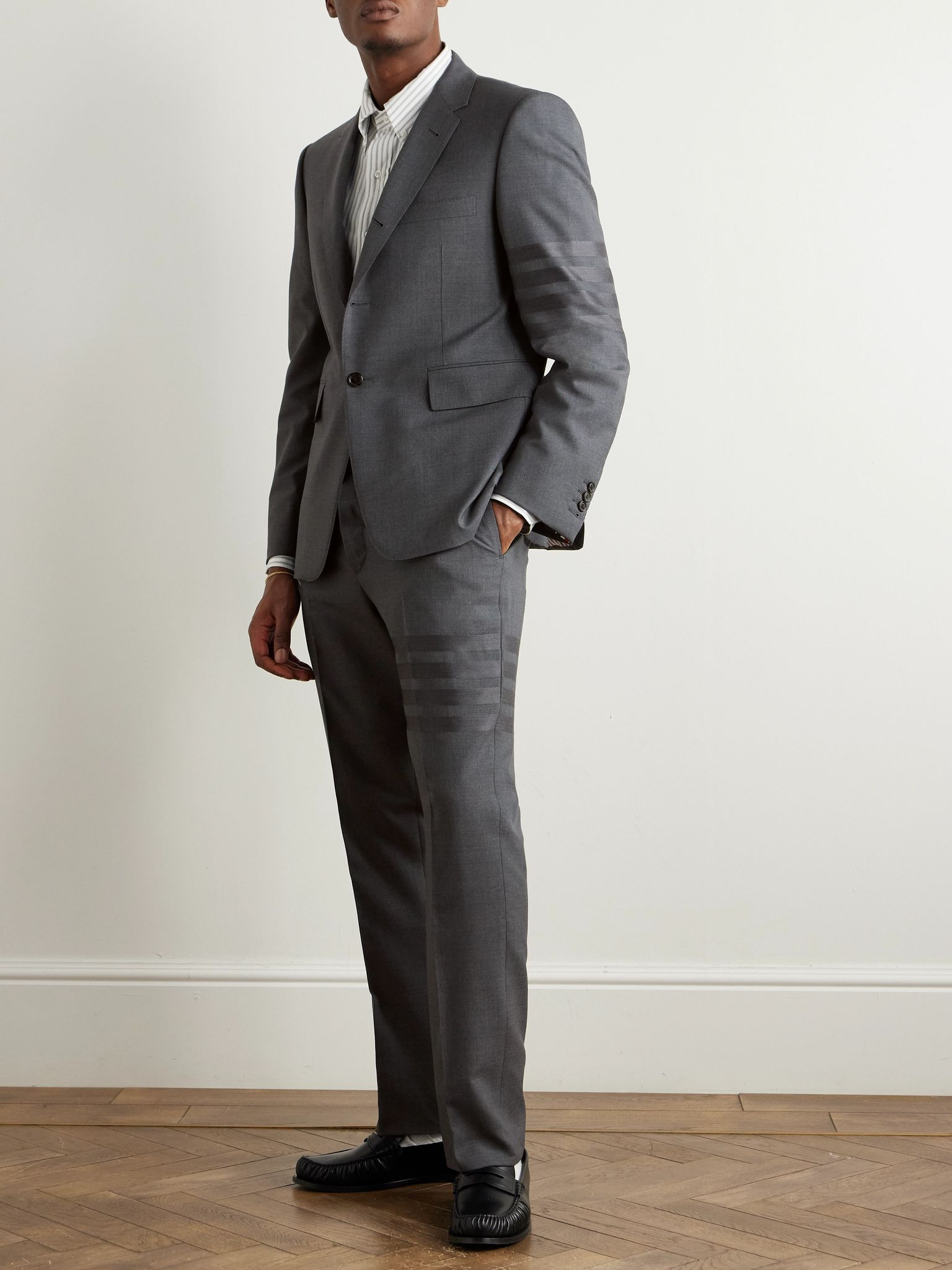 Slim-Fit Straight-Leg Pleated Wool Trousers Dark gray - 2