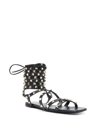 Valentino Rockstud flat lace-up sandals outlook