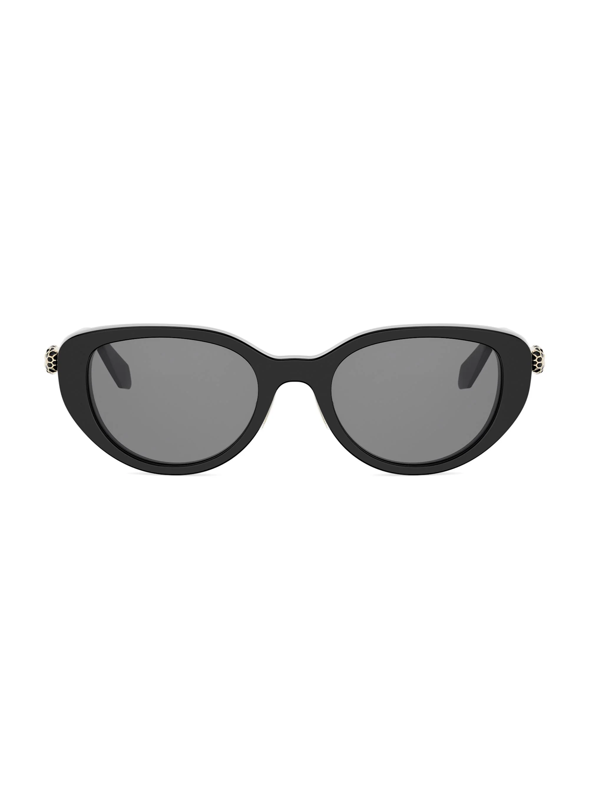 Women's Serpenti Forever 52MM Oval Sunglasses - Shiny Black Smoke - 1