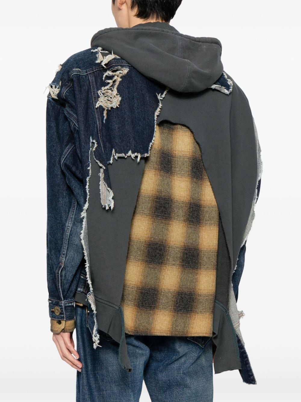 Mix layered denim jacket - 4
