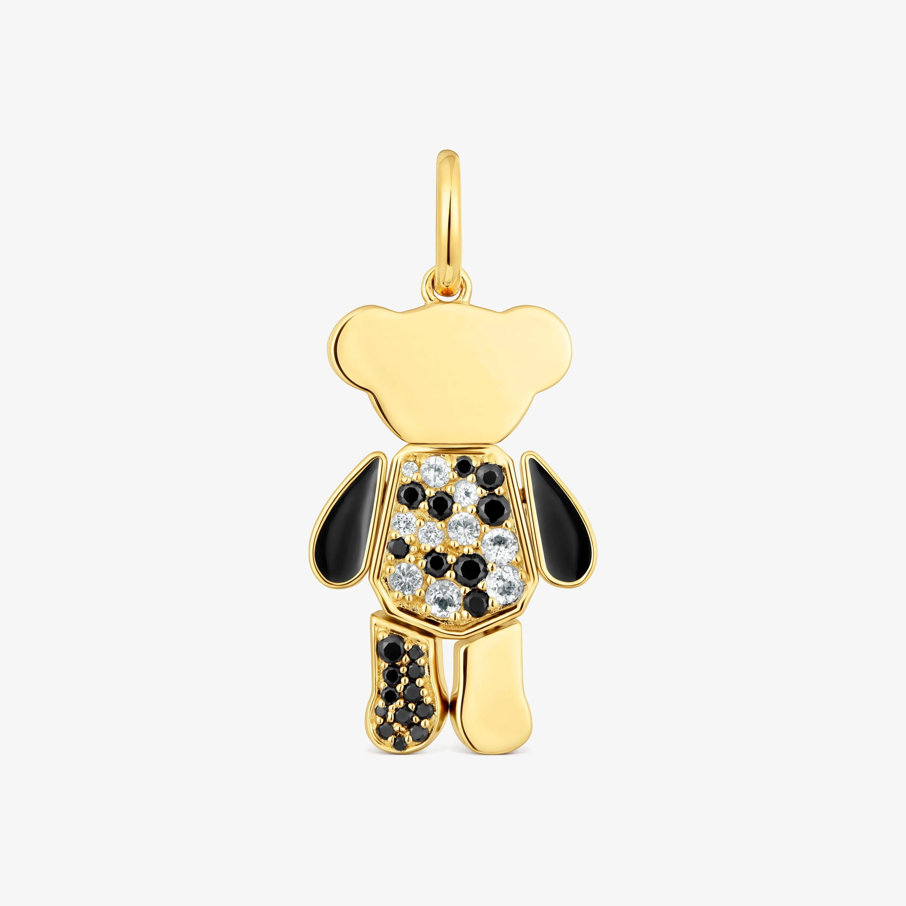 Bear Pendant with 18K gold vermeil and gemstones Teddy Bear - 1