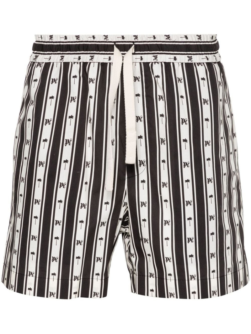 monogram-print striped shorts 1