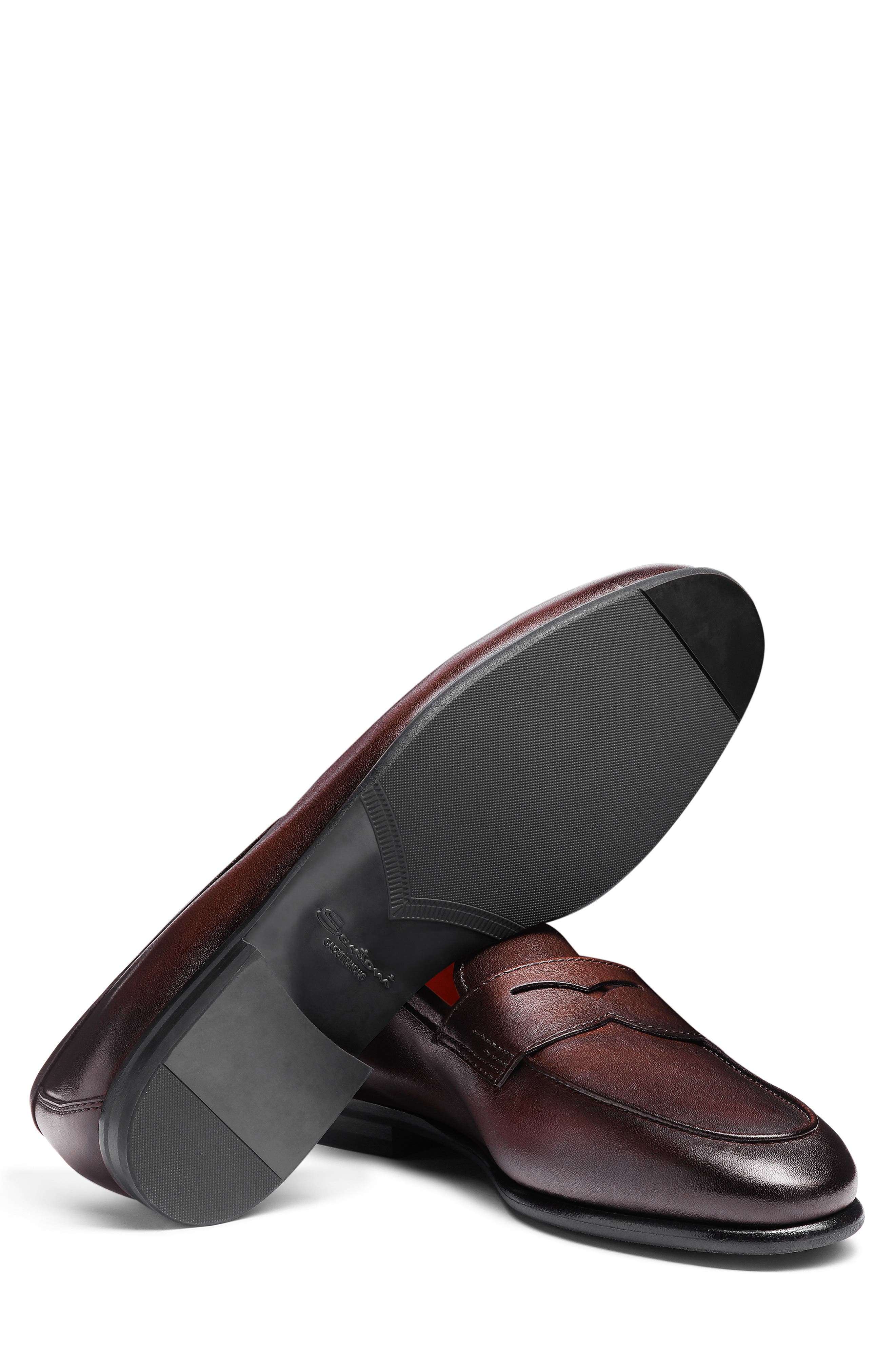 Santoni Carlos Penny Loafer in Dark Brown at Nordstrom - 4