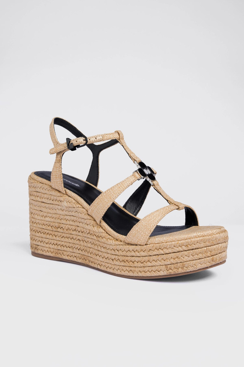 Larroudé Hana Espadrille Sandal Beige Raffia outlook