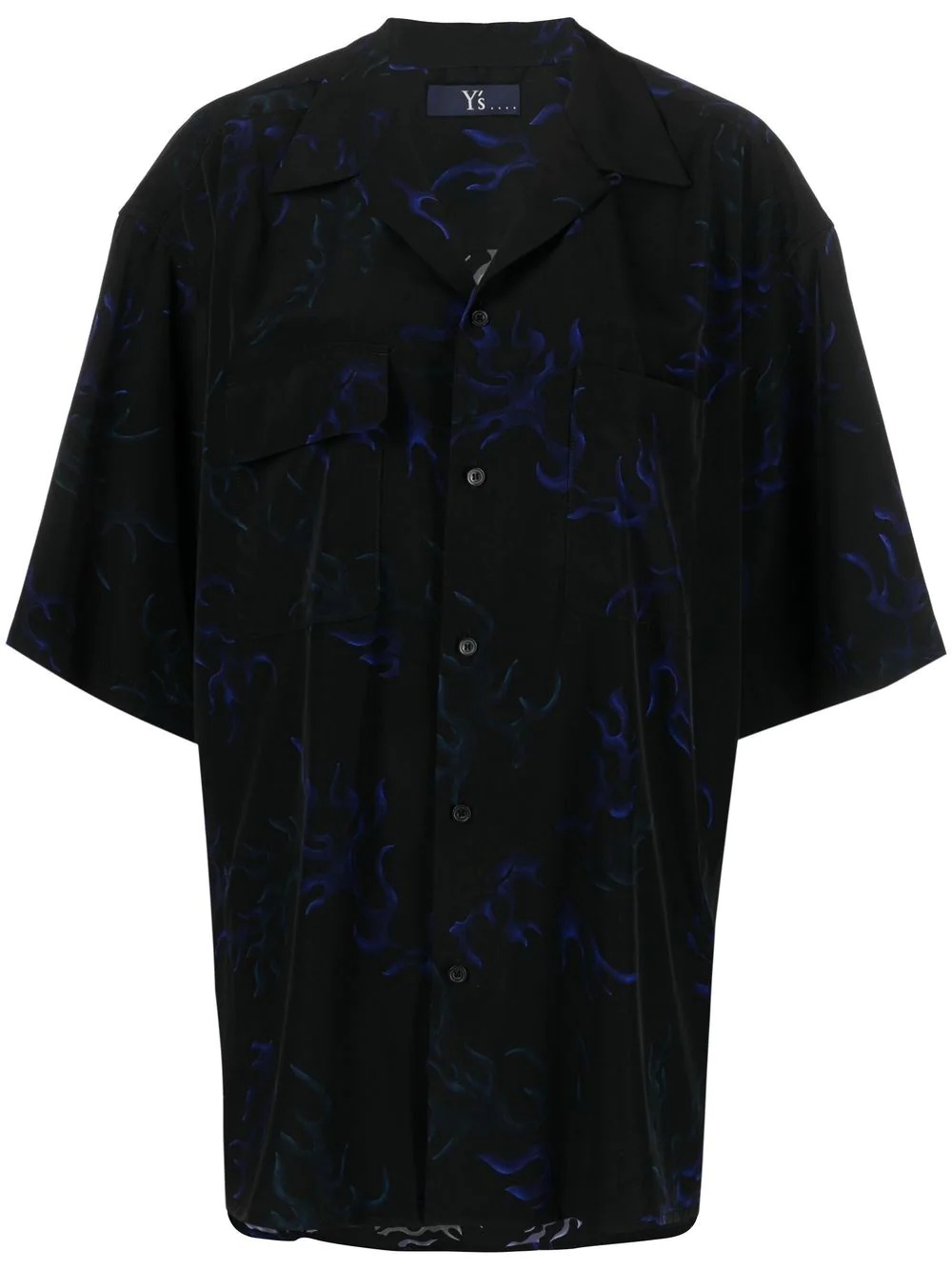abstract-print oversized shirt - 1