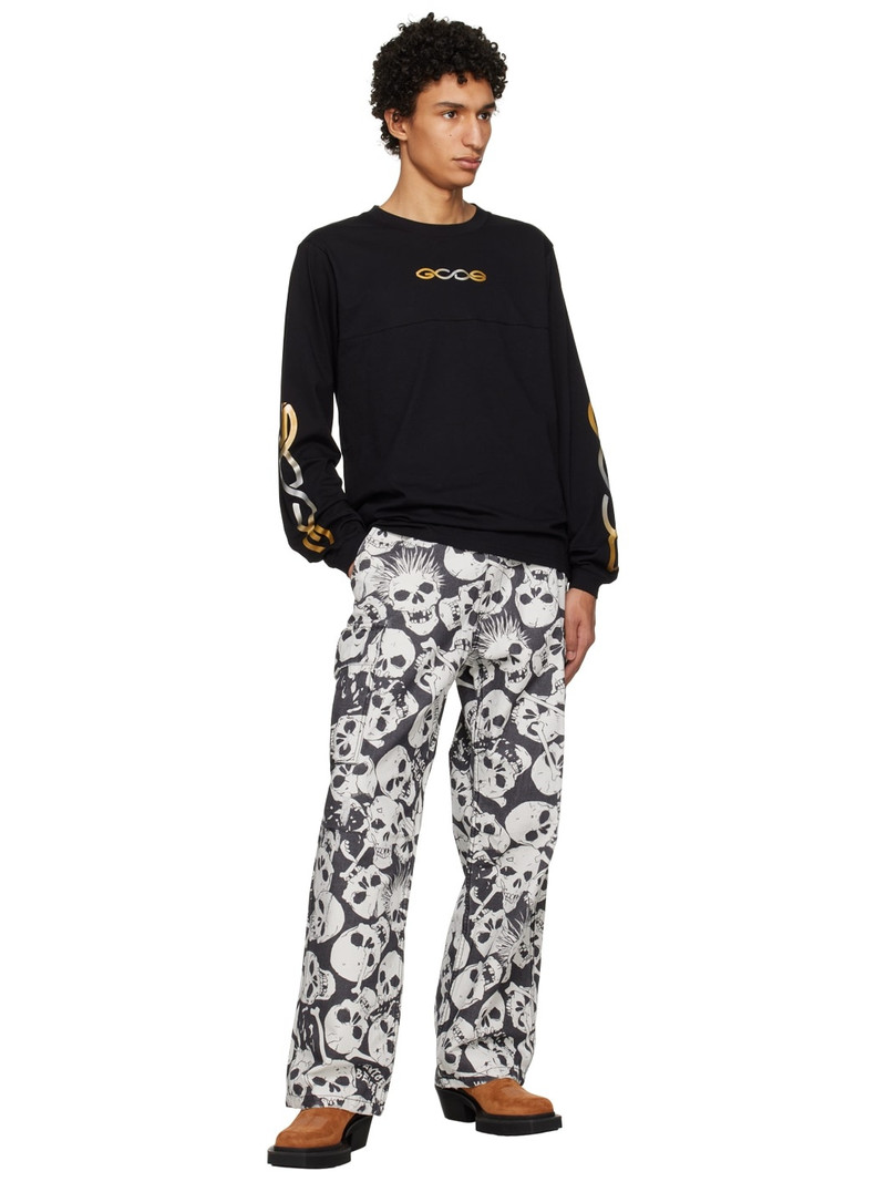 GCDS Black Reflective Long Sleeve T-Shirt outlook