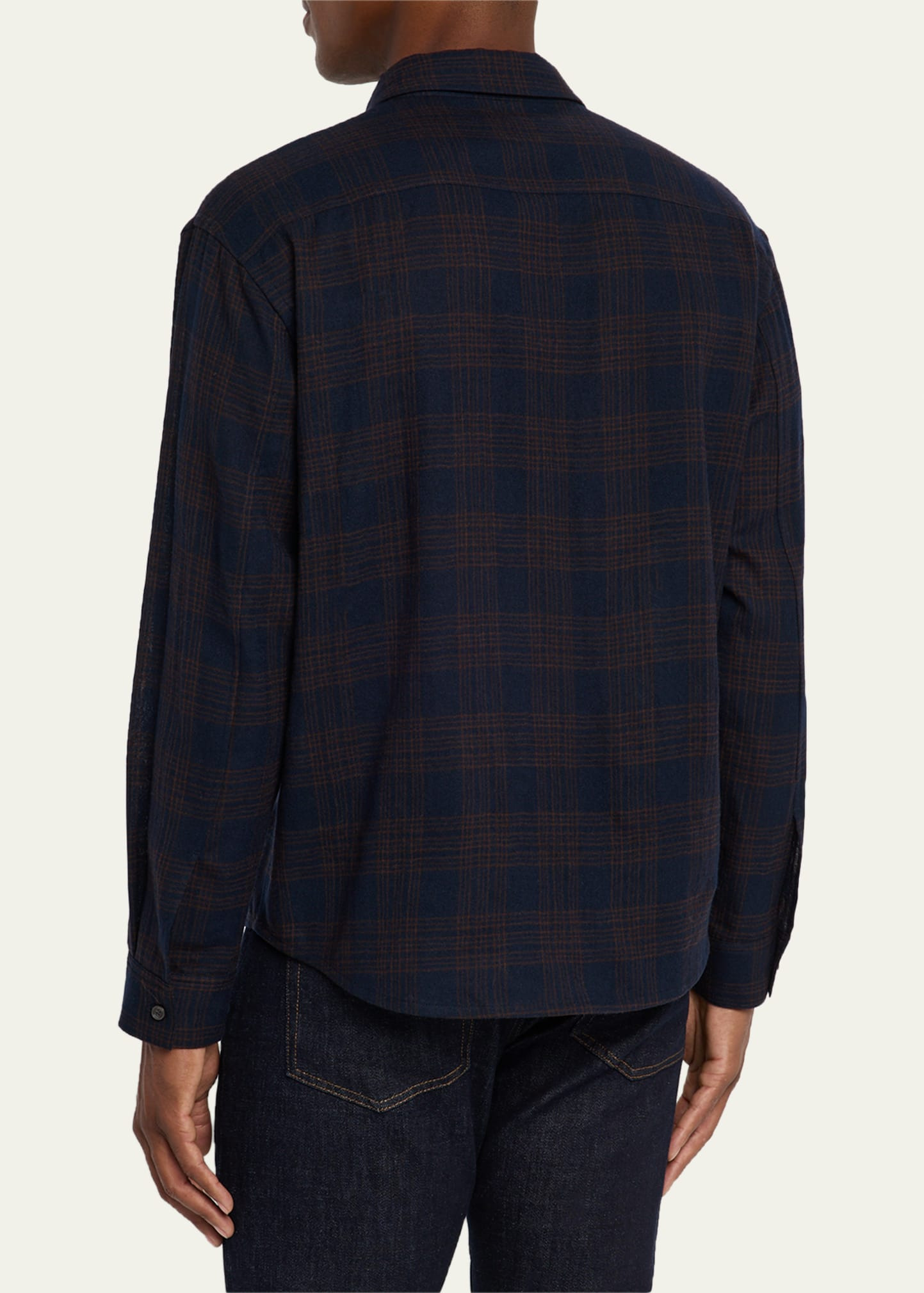 Men's Wool Plaid Button-Down Shirt - 3