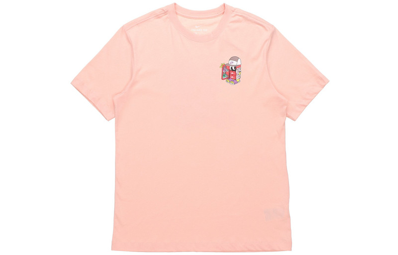 Nike Sportswear Shoe Cartoon Printing Sports Round Neck Short Sleeve Pink DD1261-800 - 1