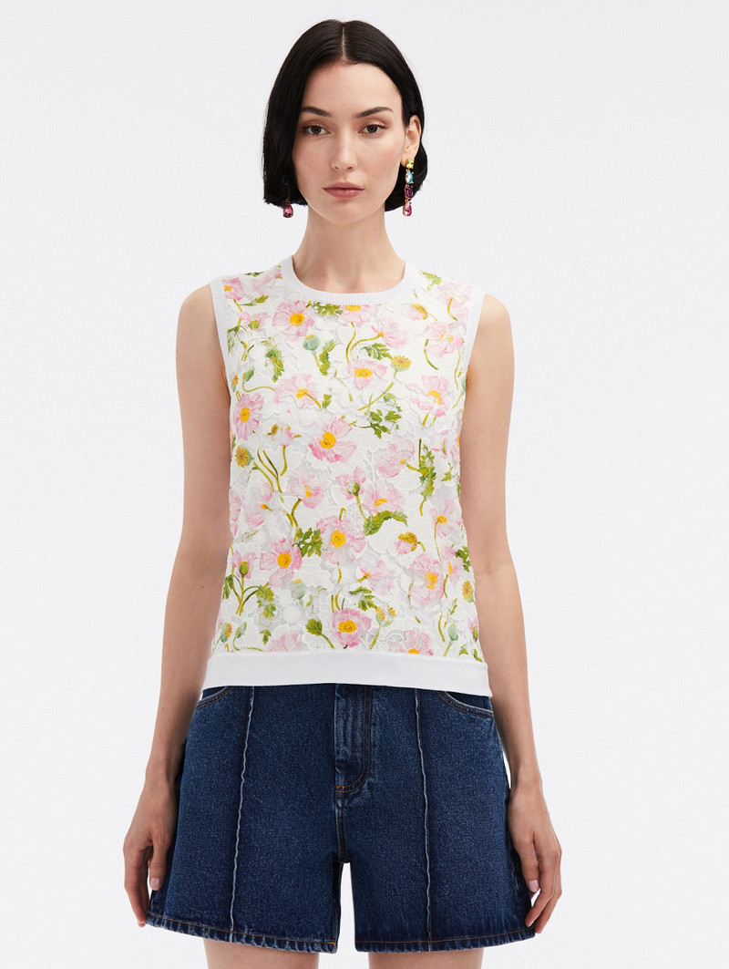 MIXED BOTANICAL PRINTED INSET TANK 1