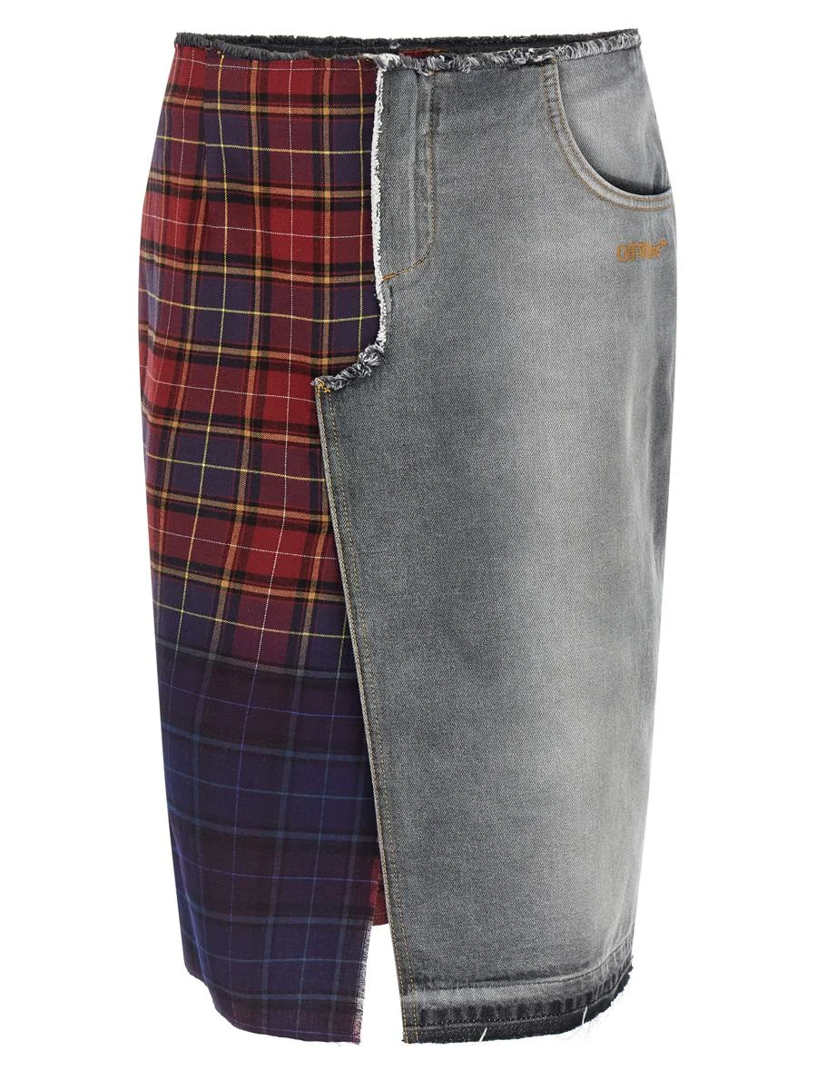 Off-White Patchwork Skirt - 1