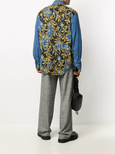 VERSACE Acanthus print denim shirt outlook