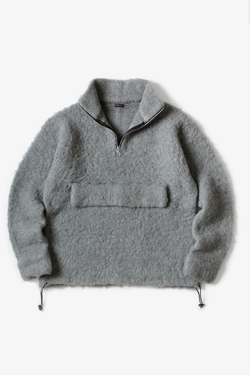 5G Mohair Half ZIP Anorak - Grey - 1