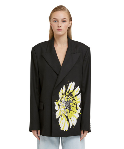 MSGM Jacket with hidden buttons and daisy print outlook