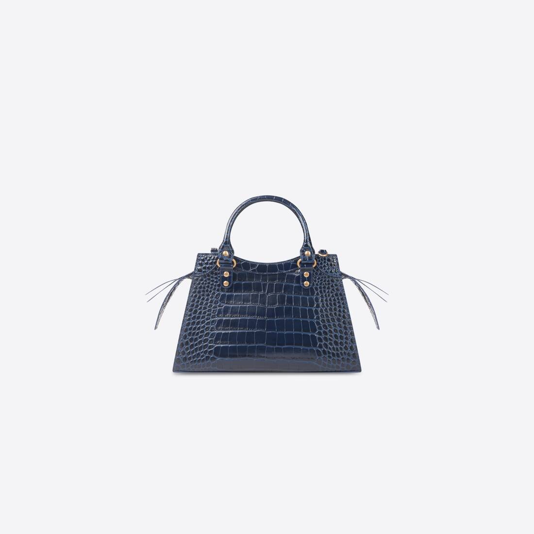 Women's Neo Classic Small Handbag Crocodile Embossed in Navy - 2