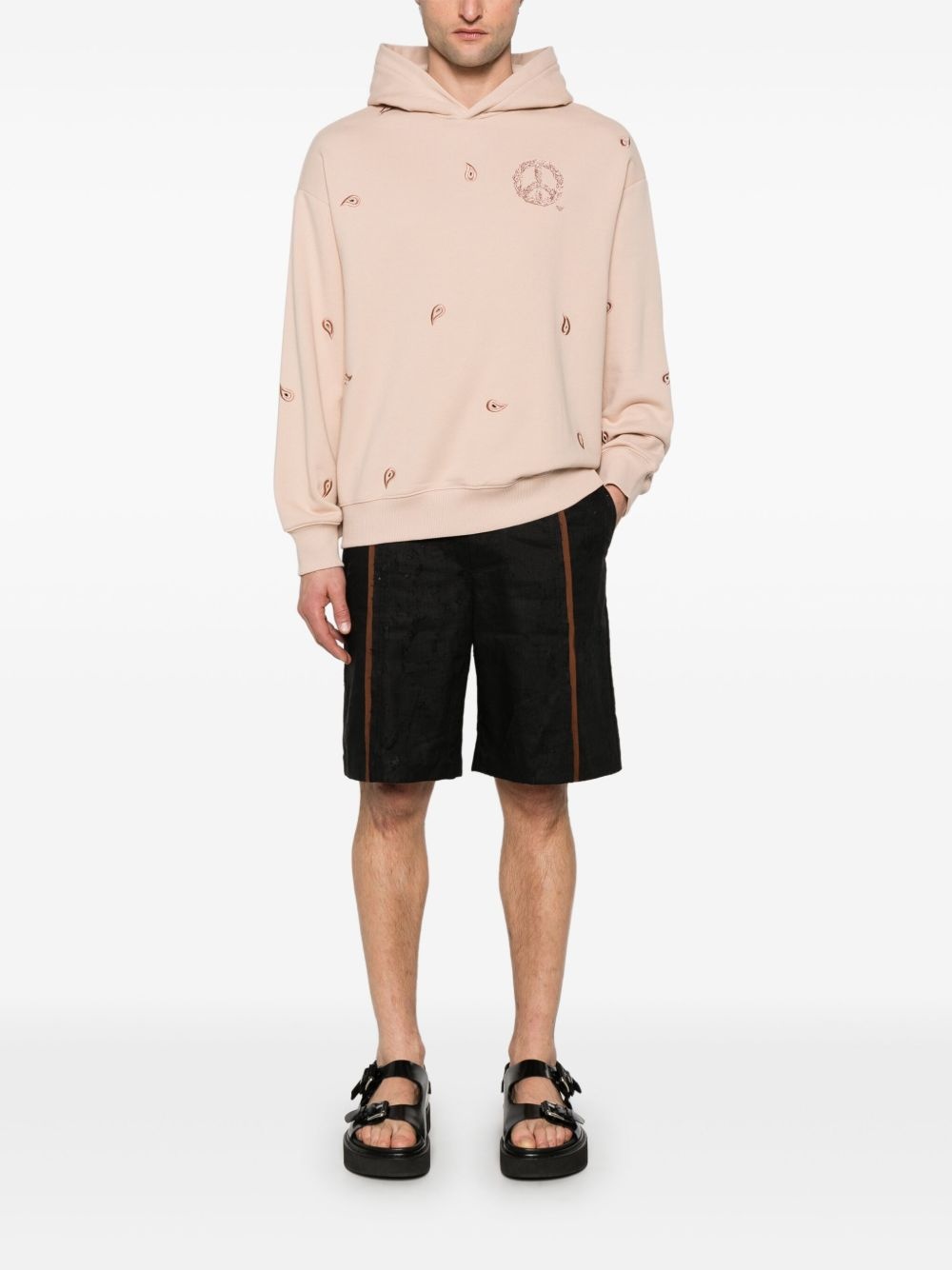 peace sign-embroidered hoodie - 2