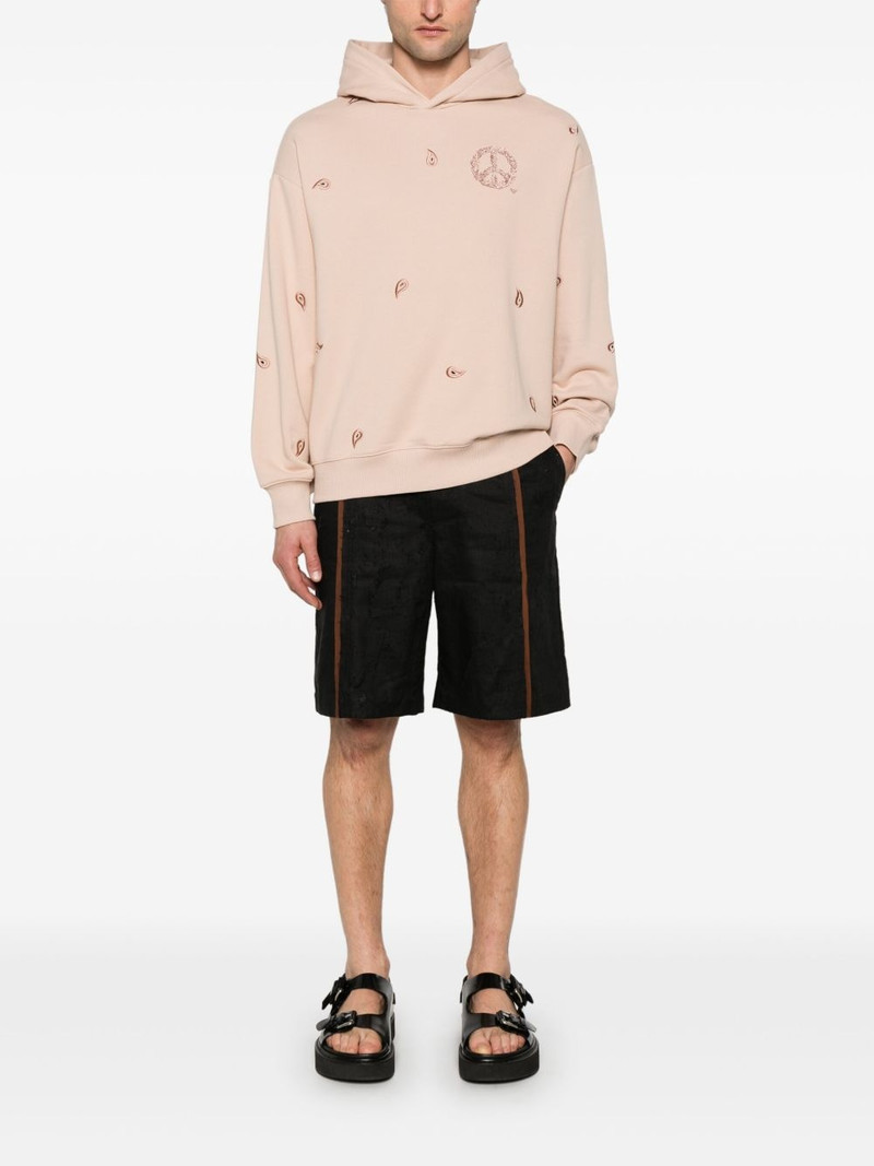 EMPORIO ARMANI peace sign-embroidered hoodie outlook