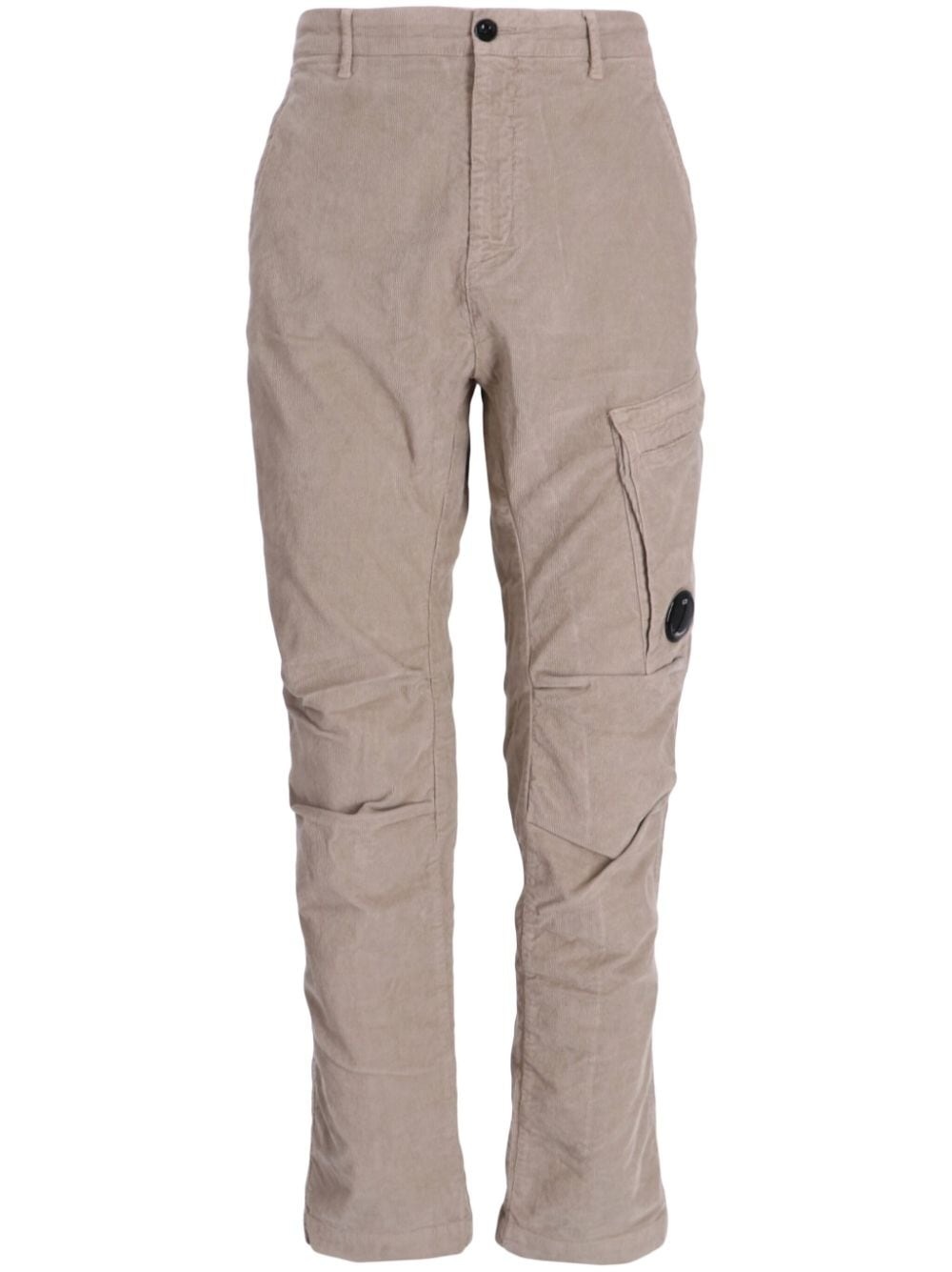 Lens-plaque corduroy cargo trousers - 1