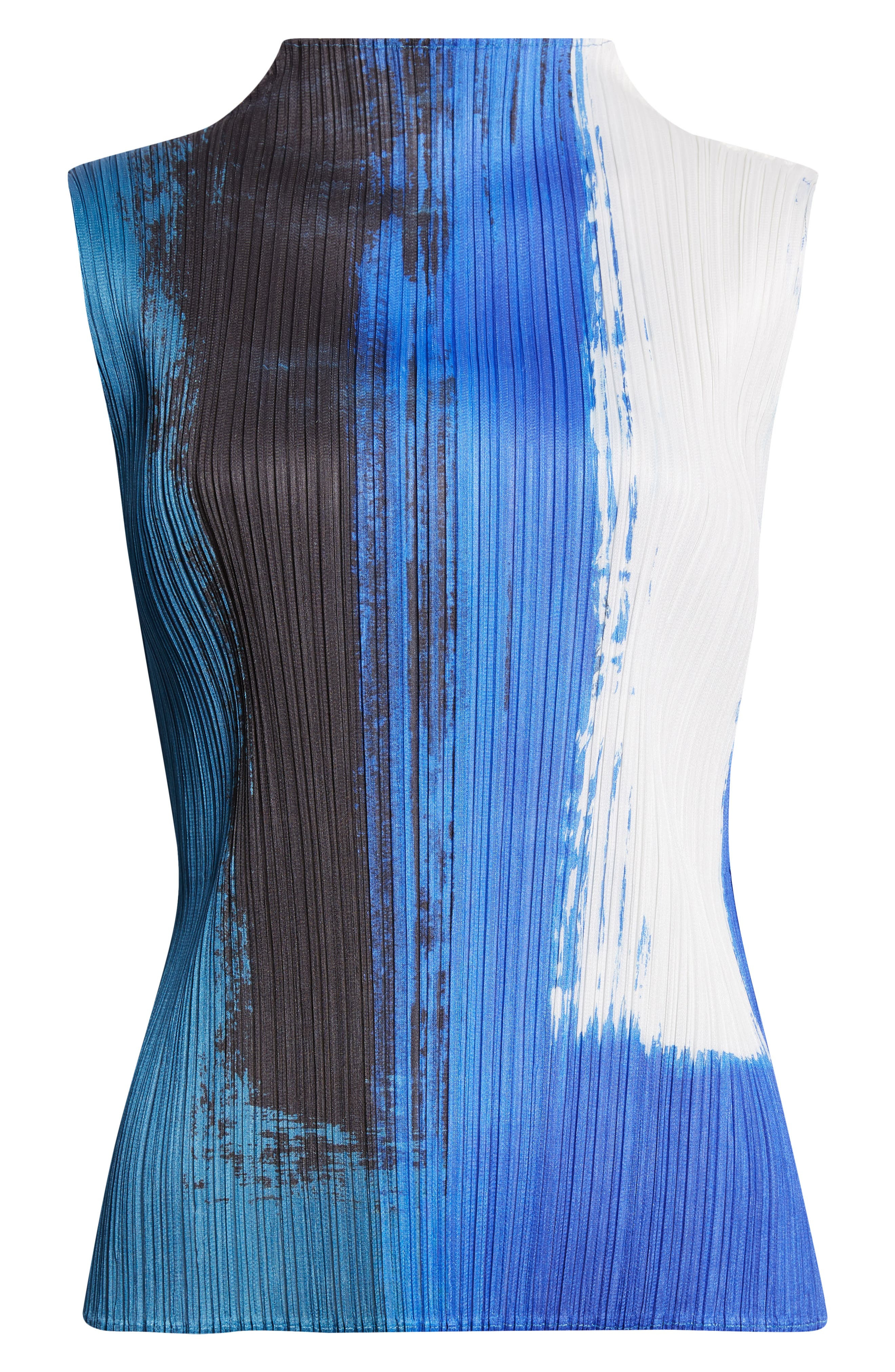 Pleats Please Issey Miyake Jump Print Pleated Sleeveless Top in Blue at Nordstrom - 6
