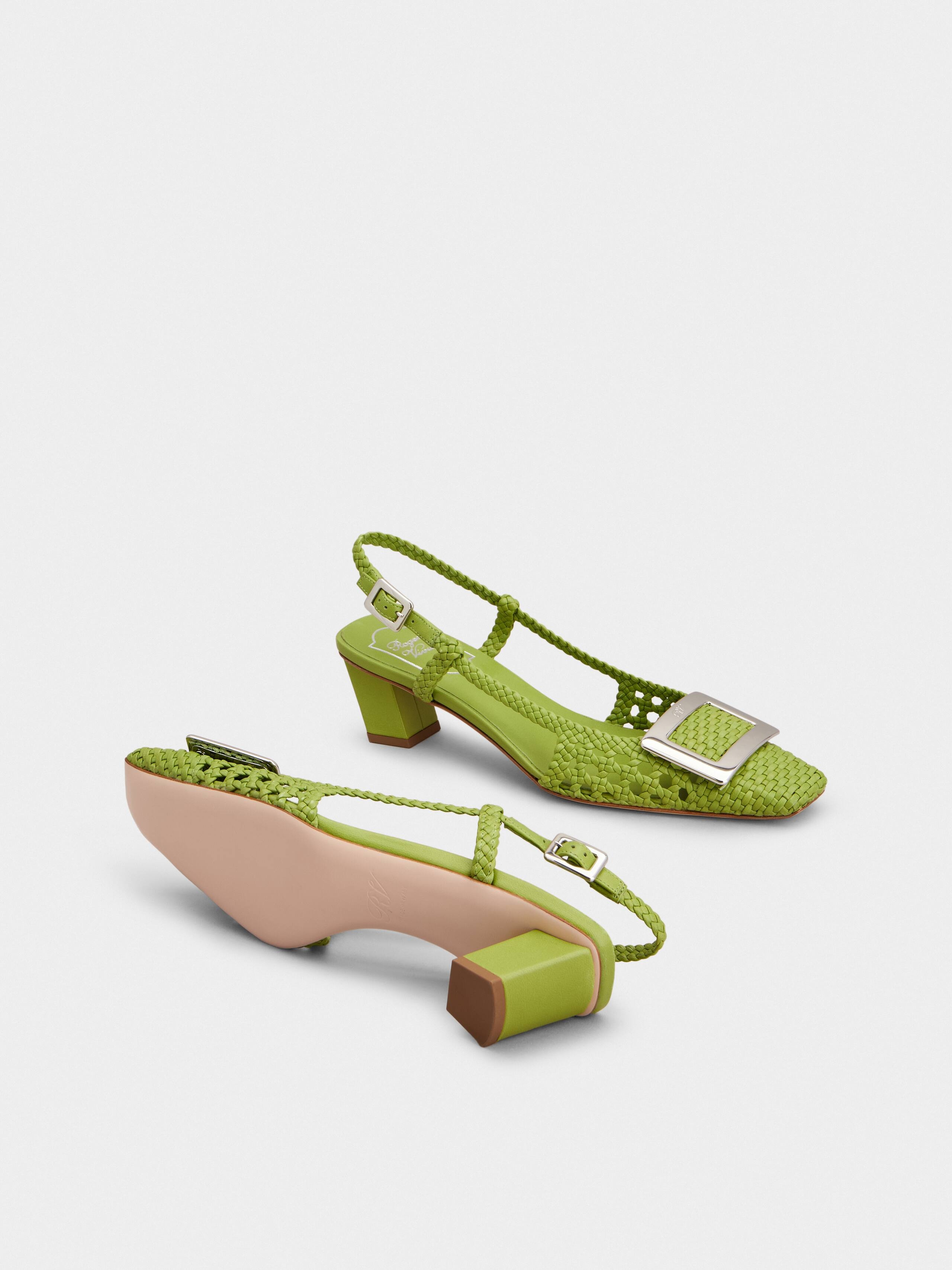 Belle Vivier Slingback Pumps in leather - 6