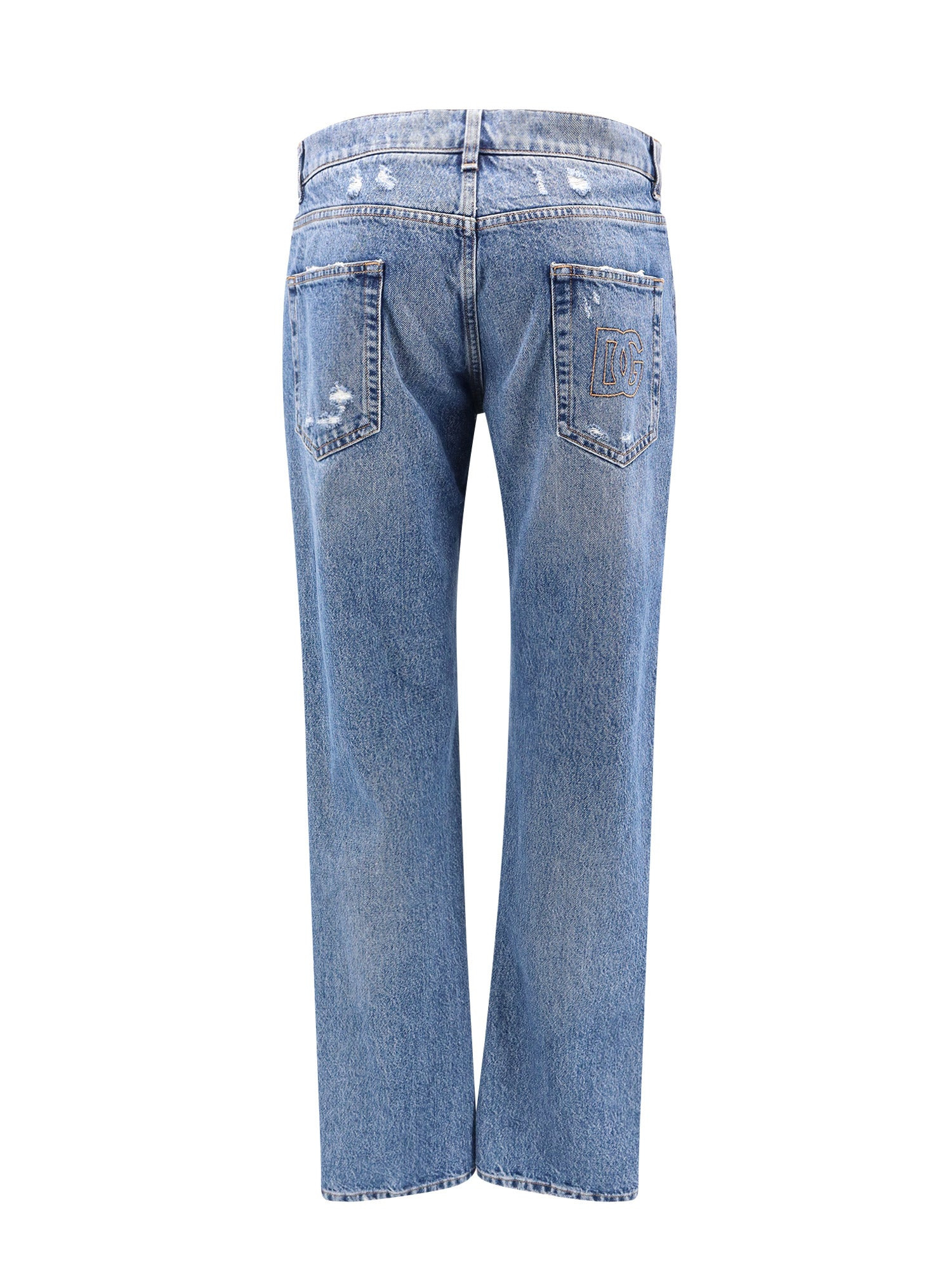 Cotton Jeans With Rippings Detail - 2