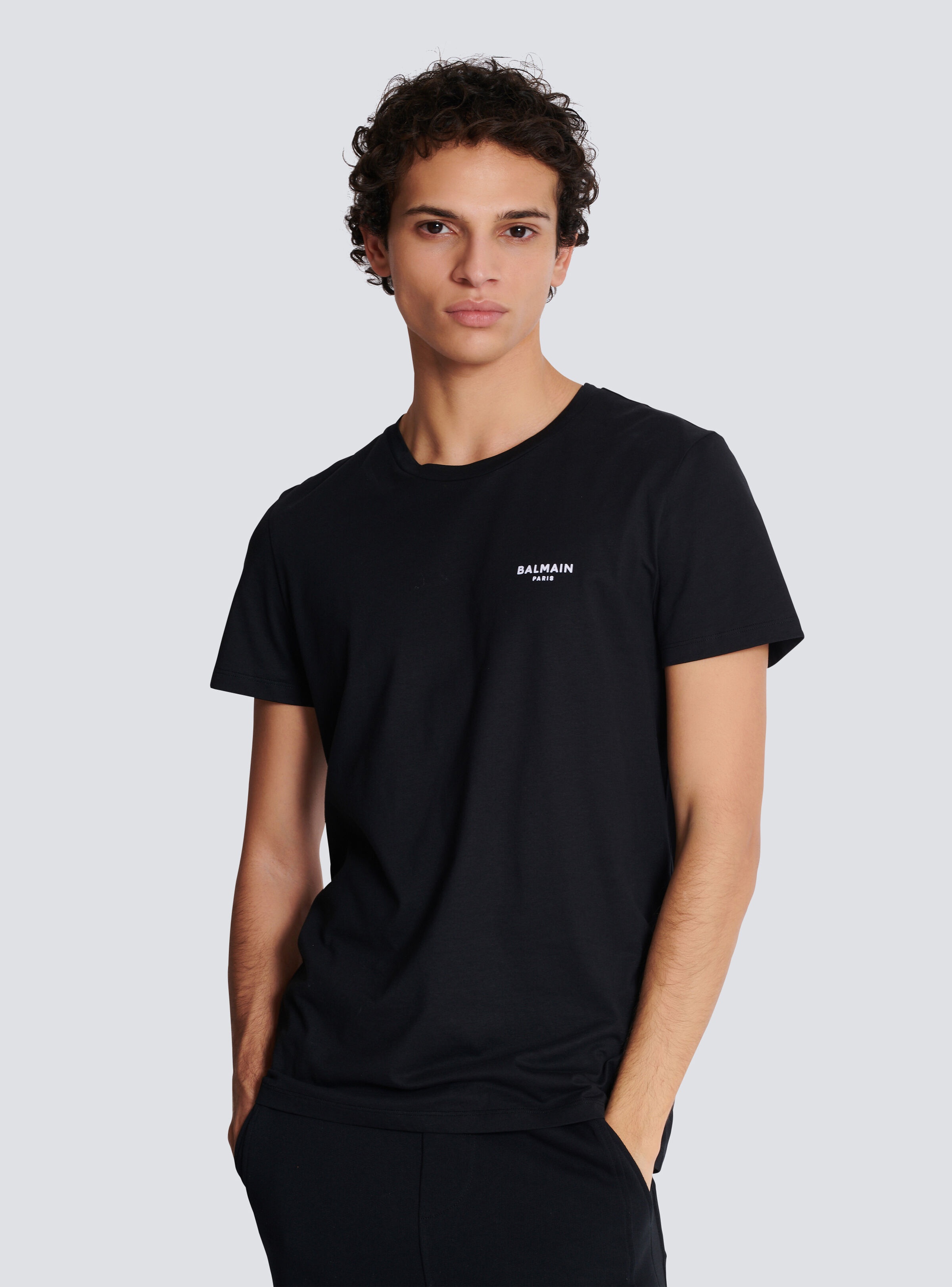Balmain Paris flocked short-sleeved T-shirt - 7