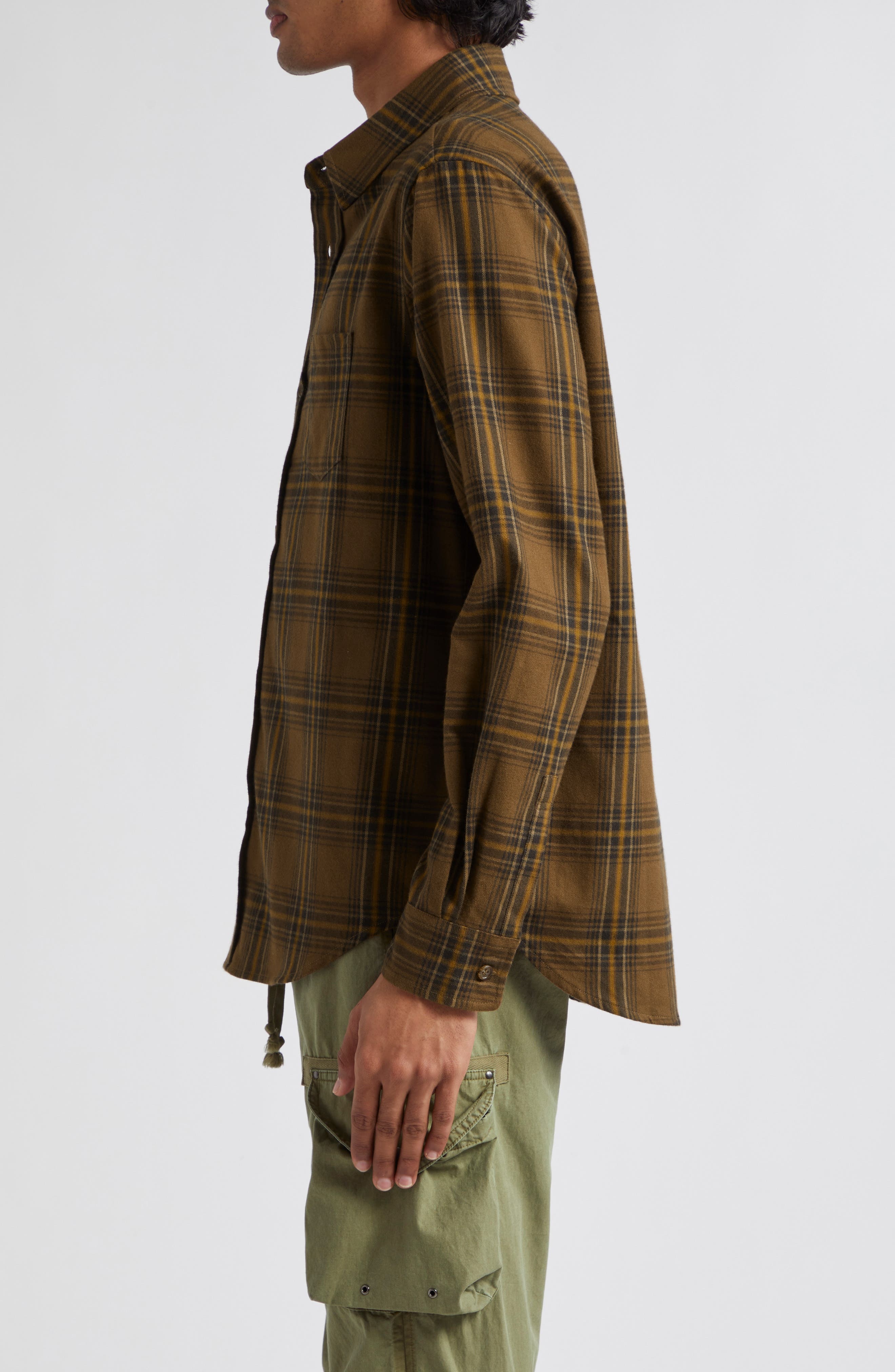Alder Plaid Cotton Flannel Button-Up Shirt - 3