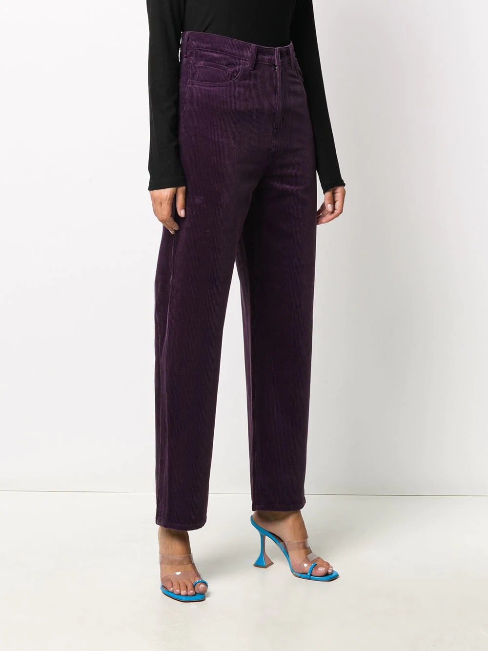 straight-leg velvet trousers - 3