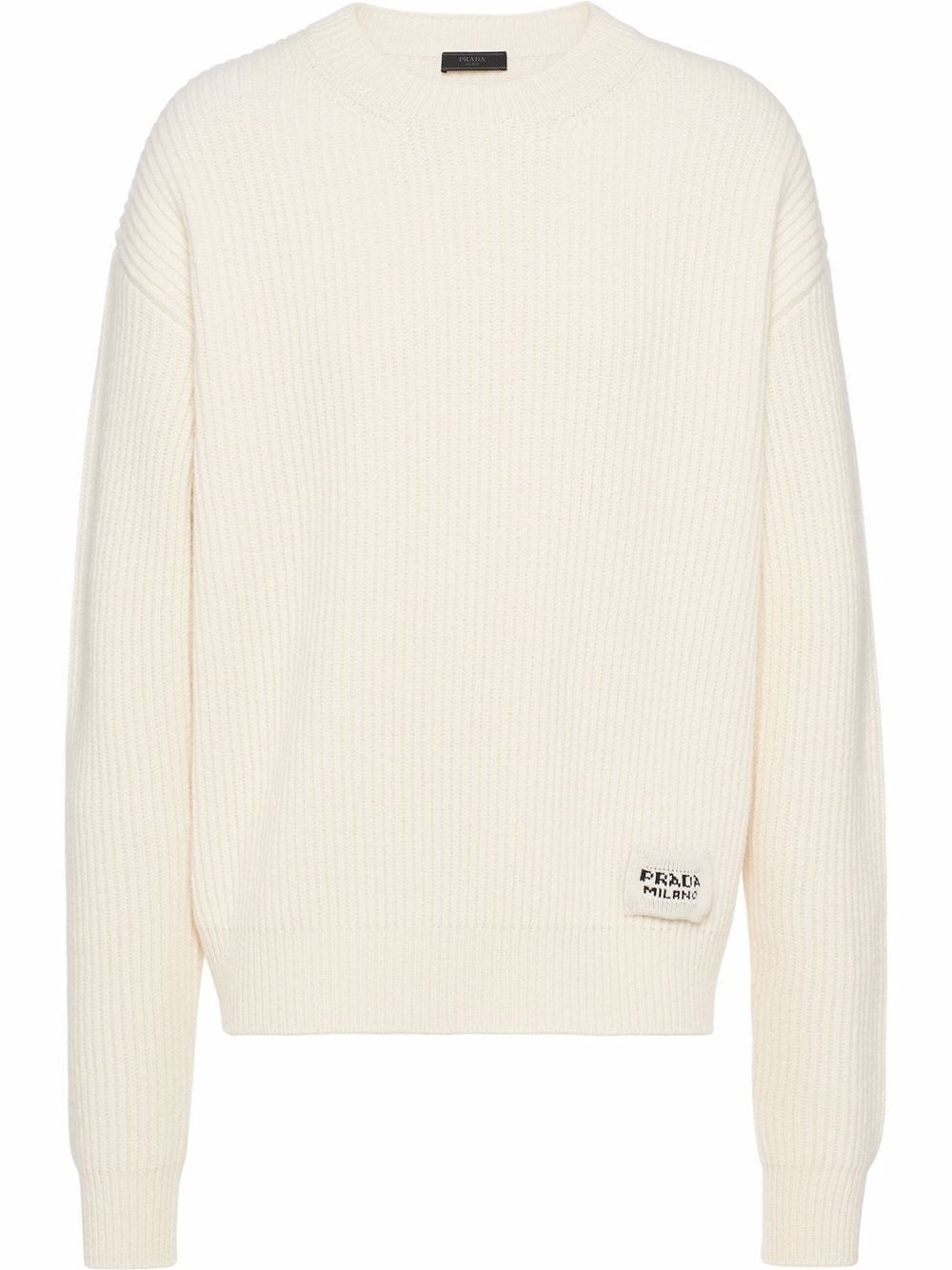 logo patch crew neck jumper - 1