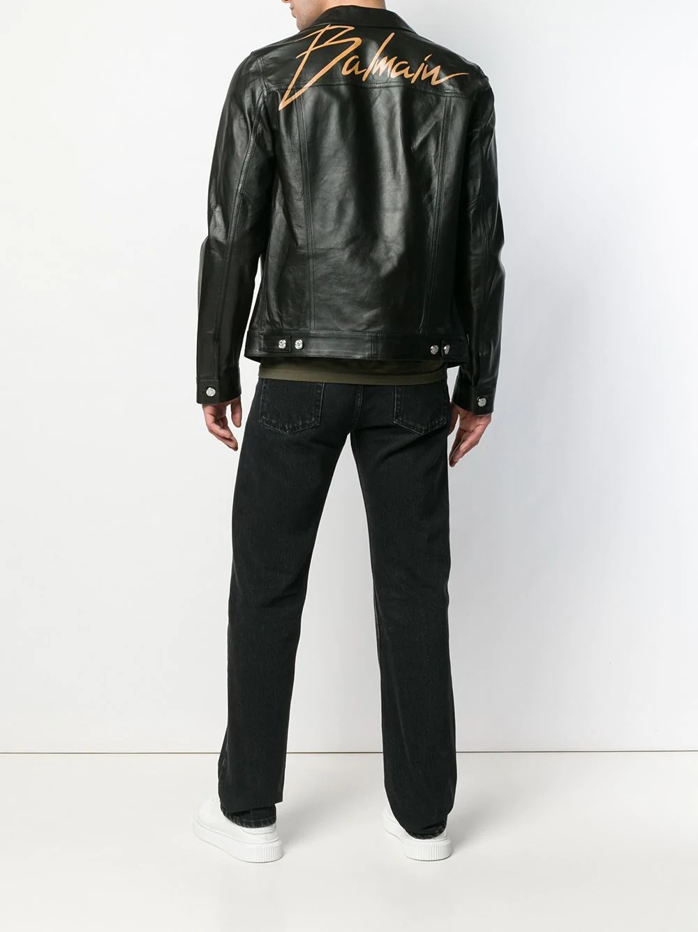 signature logo biker jacket - 2