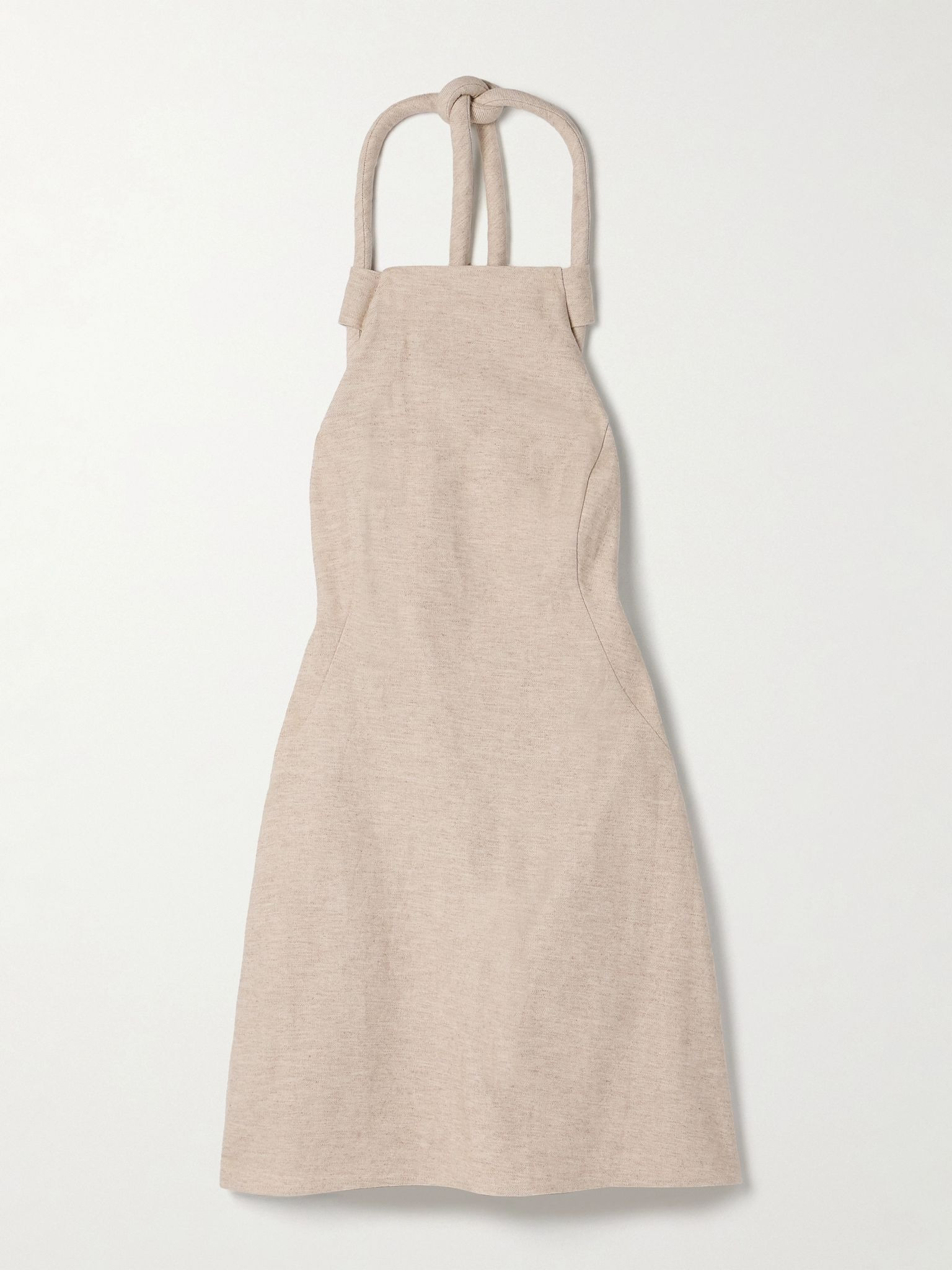 Lenis cotton and linen-blend halterneck mini dress Beige - 1
