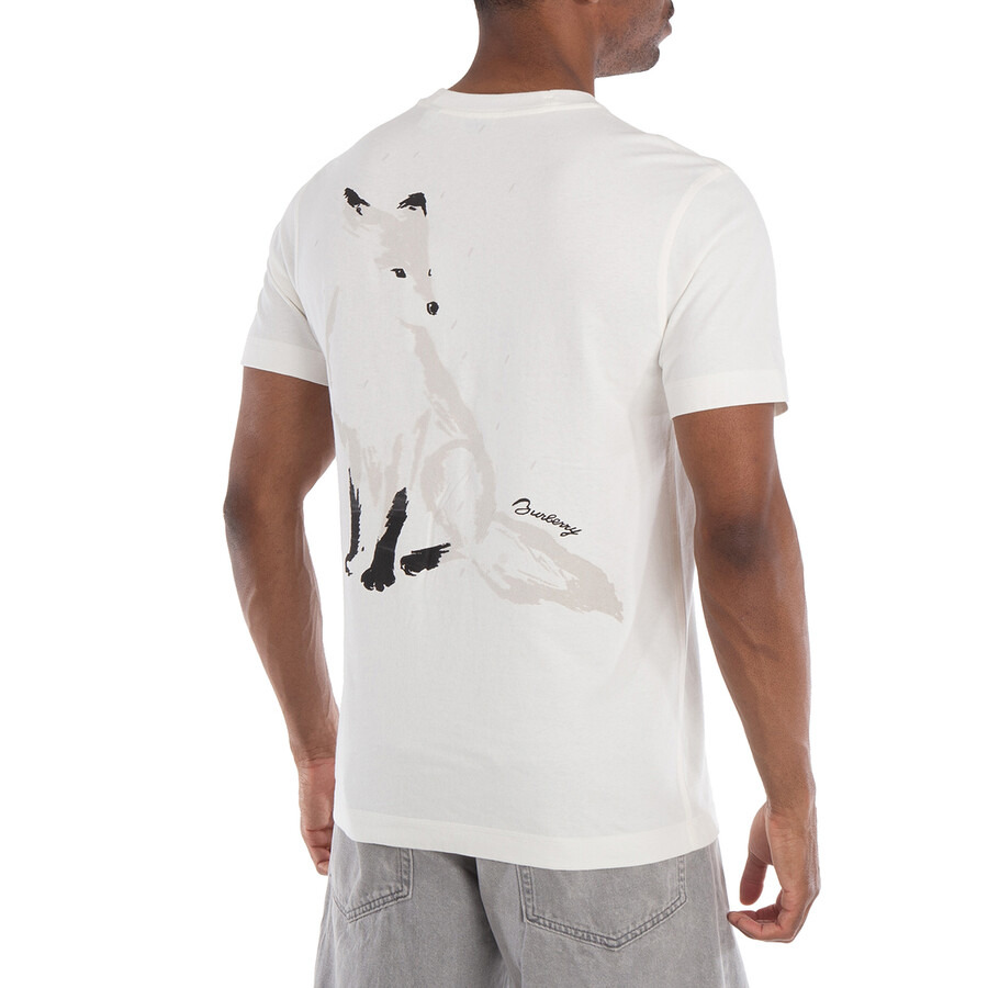 Burberry Fox Printed Crewneck Cotton T-Shirt - 5