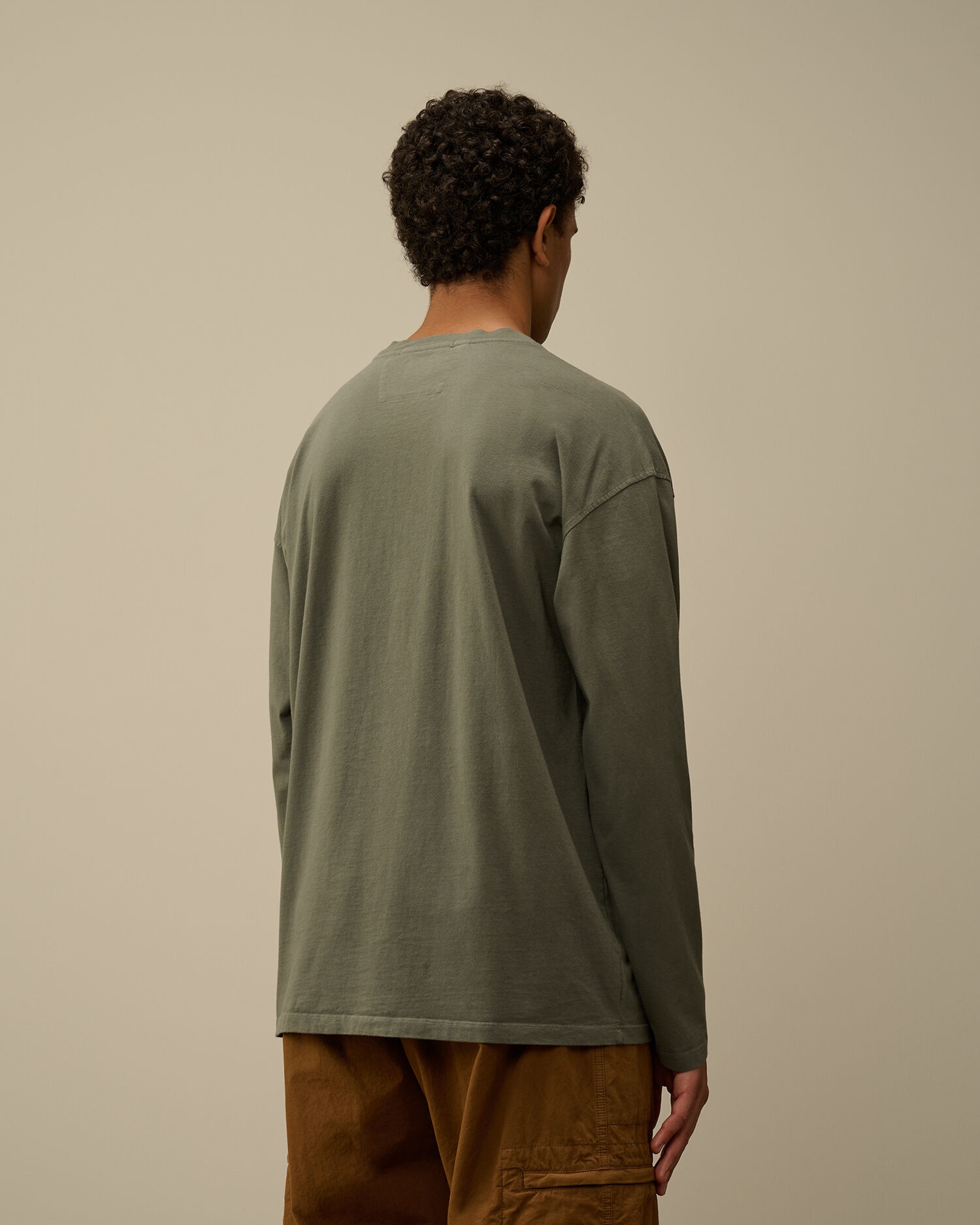 Brushed Jersey Mixed Boxy Longsleeve T-Shirt - 3