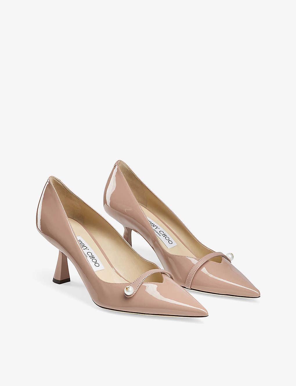 Rosalia 65 pearl-embellished patent-leather courts - 4