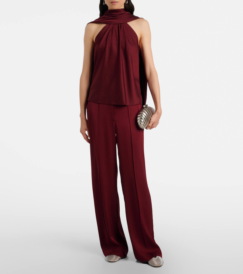 SIMKHAI Kyra satin wide-leg pants outlook