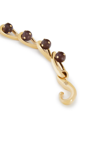 Loewe Drop chain bracelet in metal and wood outlook