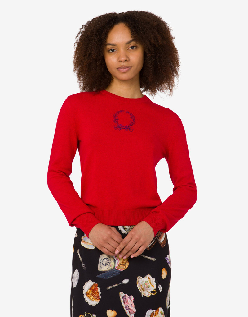 Moschino WOOL BLEND PULLOVER LAUREL CROWN outlook