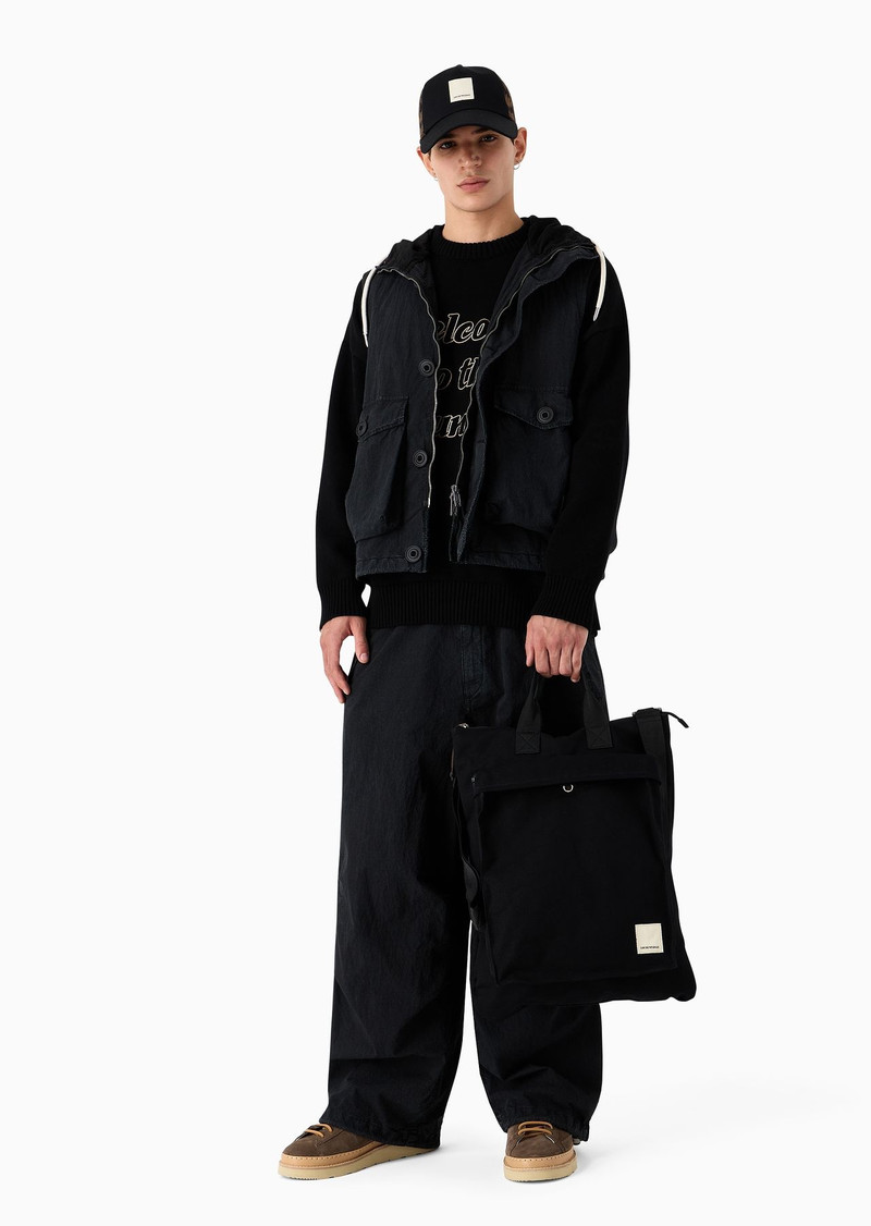 Emporio Armani Sustainability Values Capsule Collection organic canvas drawstring tote bag 6