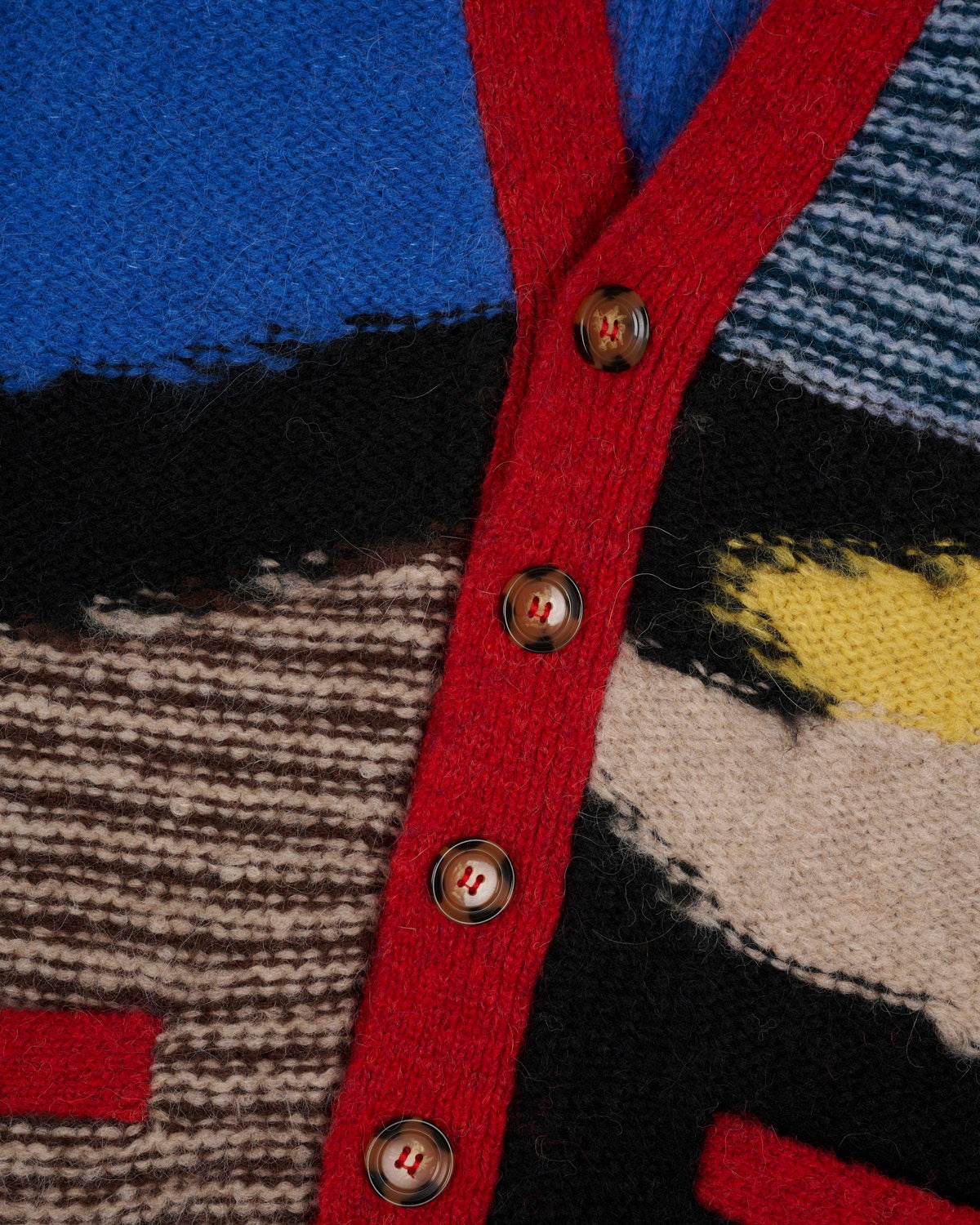 Mixed Pattern Cardigan - Olive Multi - 3