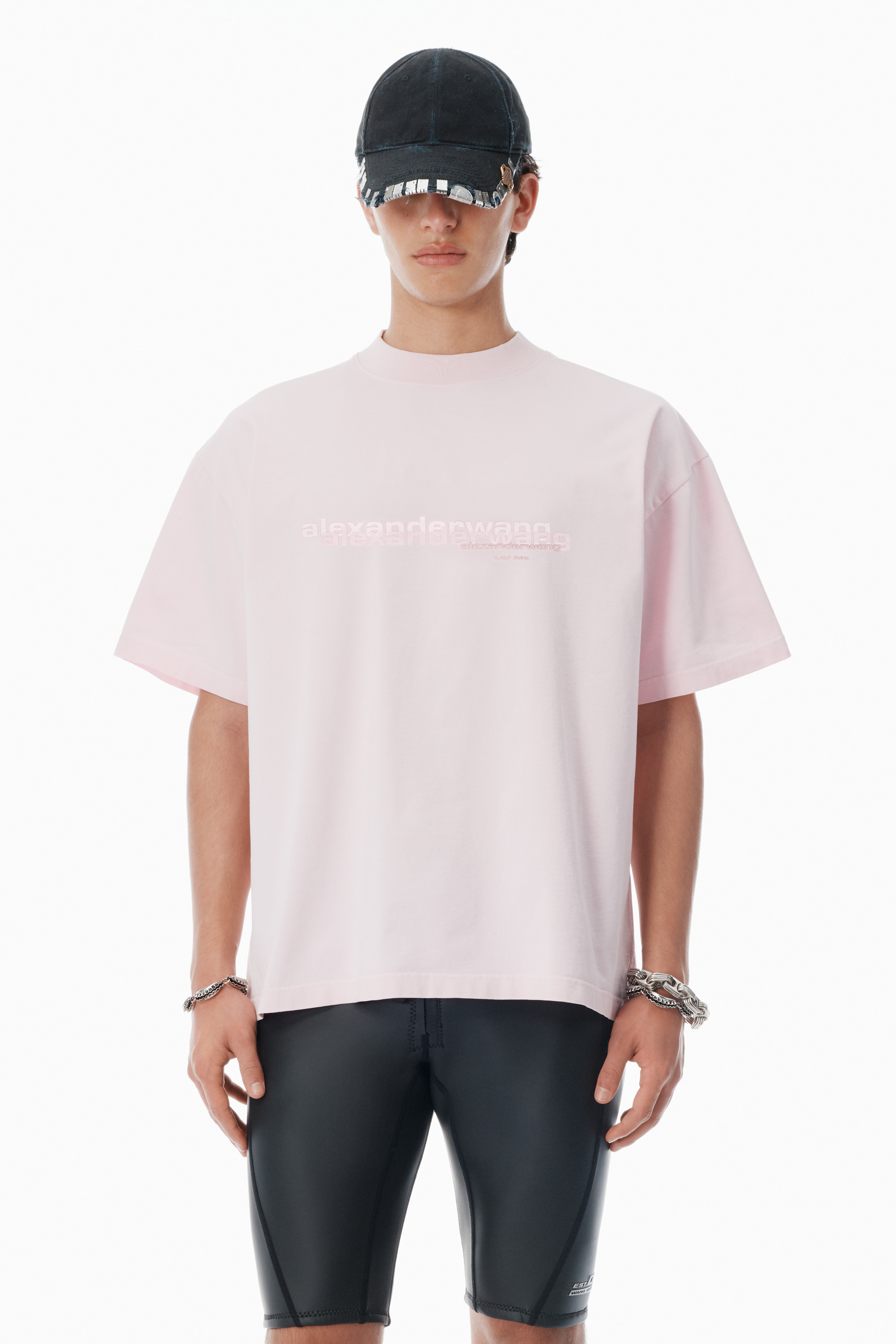 Pink Cotton Oversized Logo Tee - 2