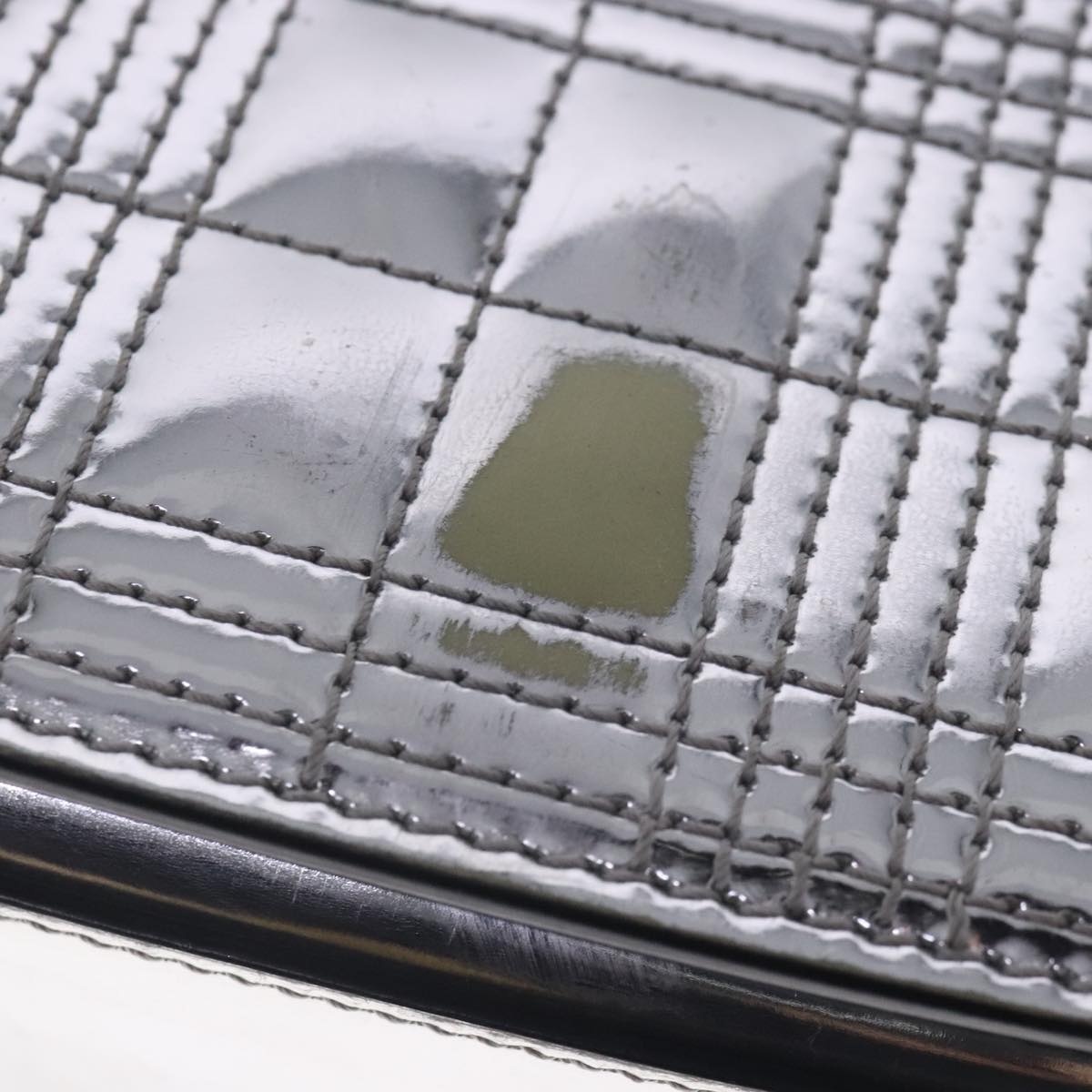 Burberry Chain Shoulder Bag Patent Leather Silver - 14