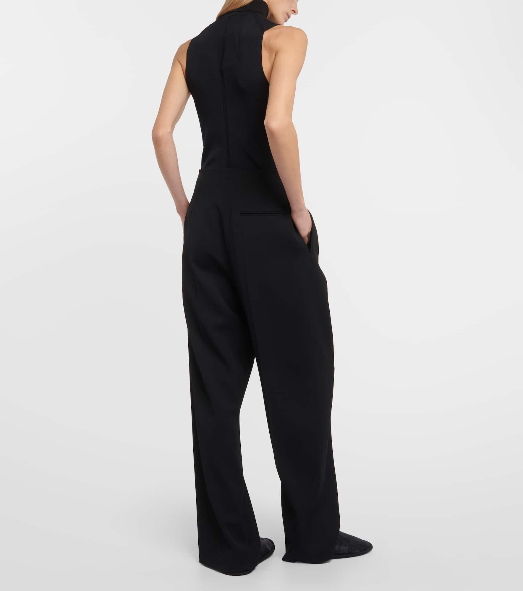 Lonan virgin wool wide-leg pants - 3