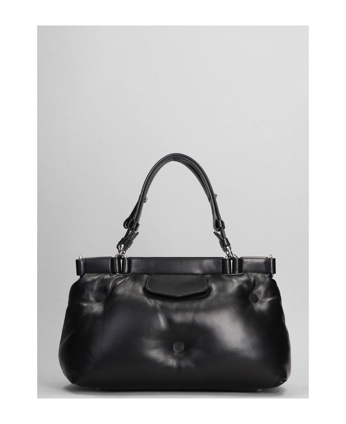 Glam Slam Hand Bag In Black Leather - 3