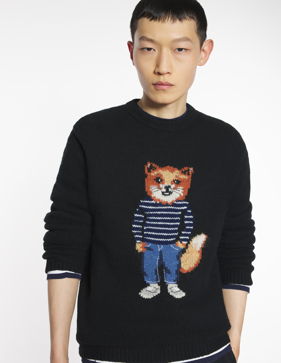 DRESSED FOX INTARSIA WOOL JUMPER - 4