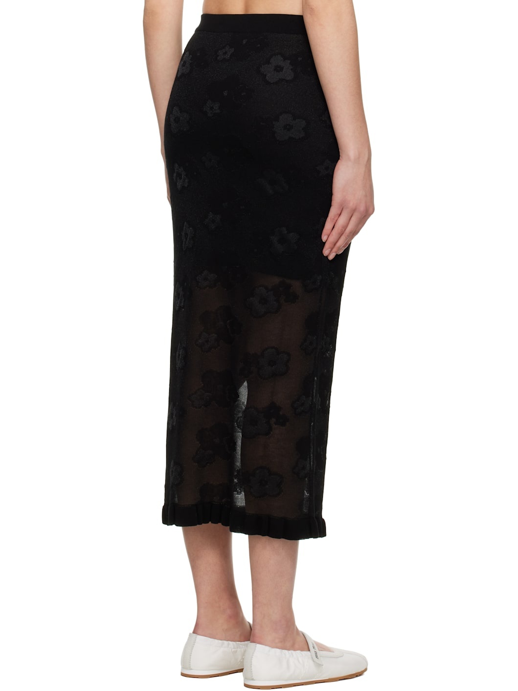 CECILIE BAHNSEN Black Pegonia Midi Skirt | ssense | REVERSIBLE