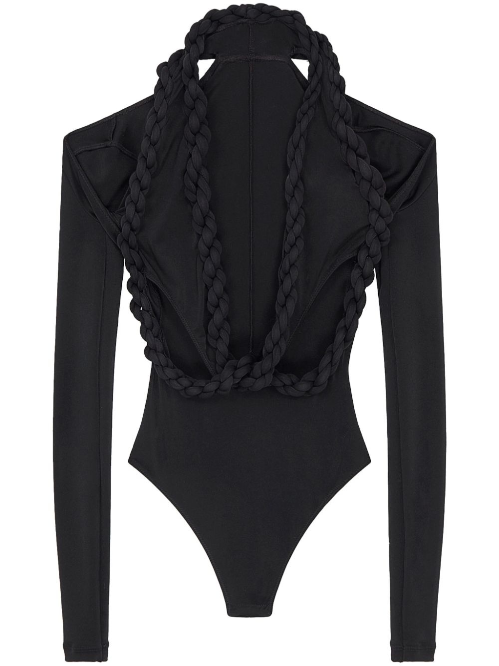 cut-out braided bodysuit - 1