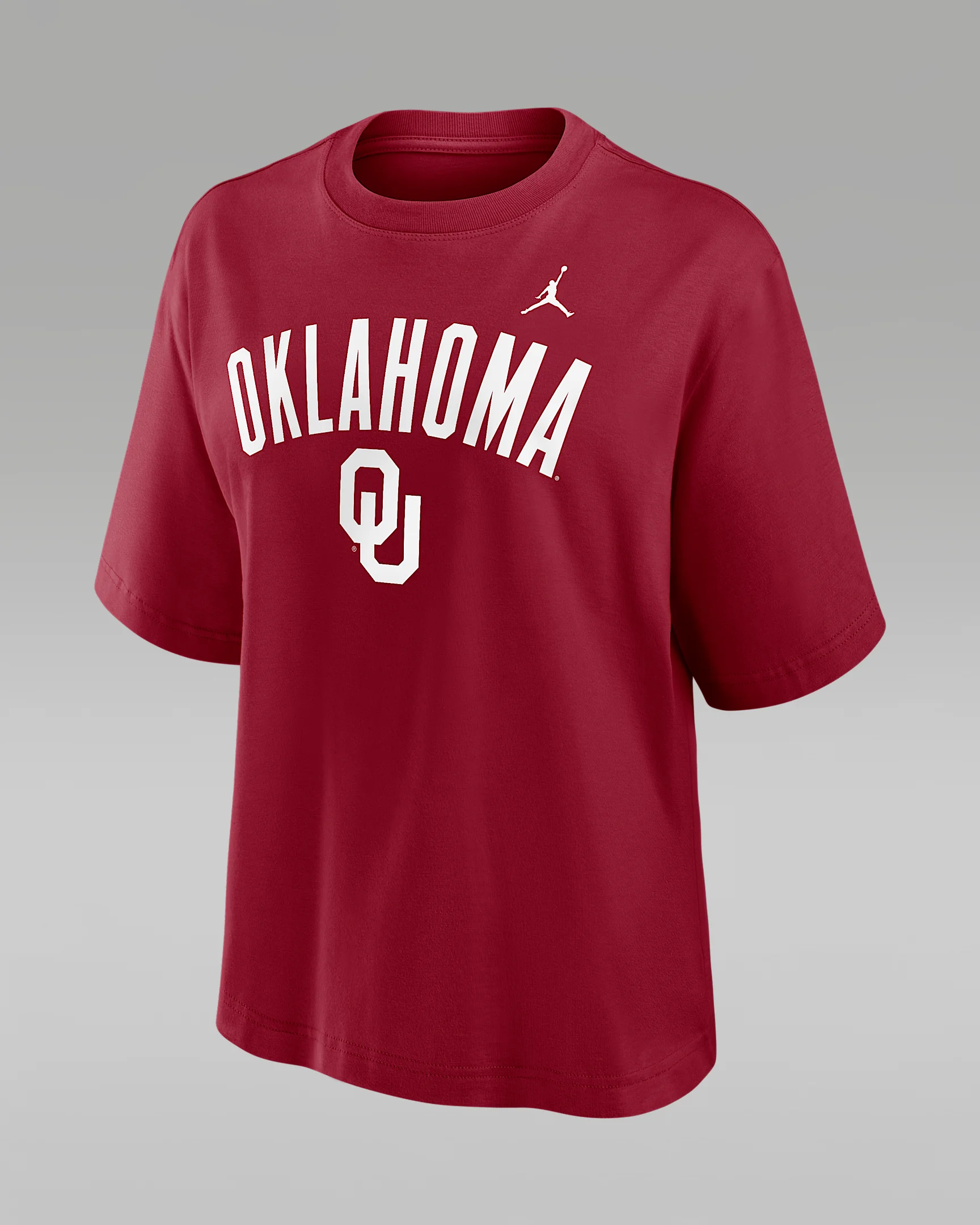 Oklahoma Arch Over Logo Boxy Women's Jordan Brand College T-Shirt - 1
