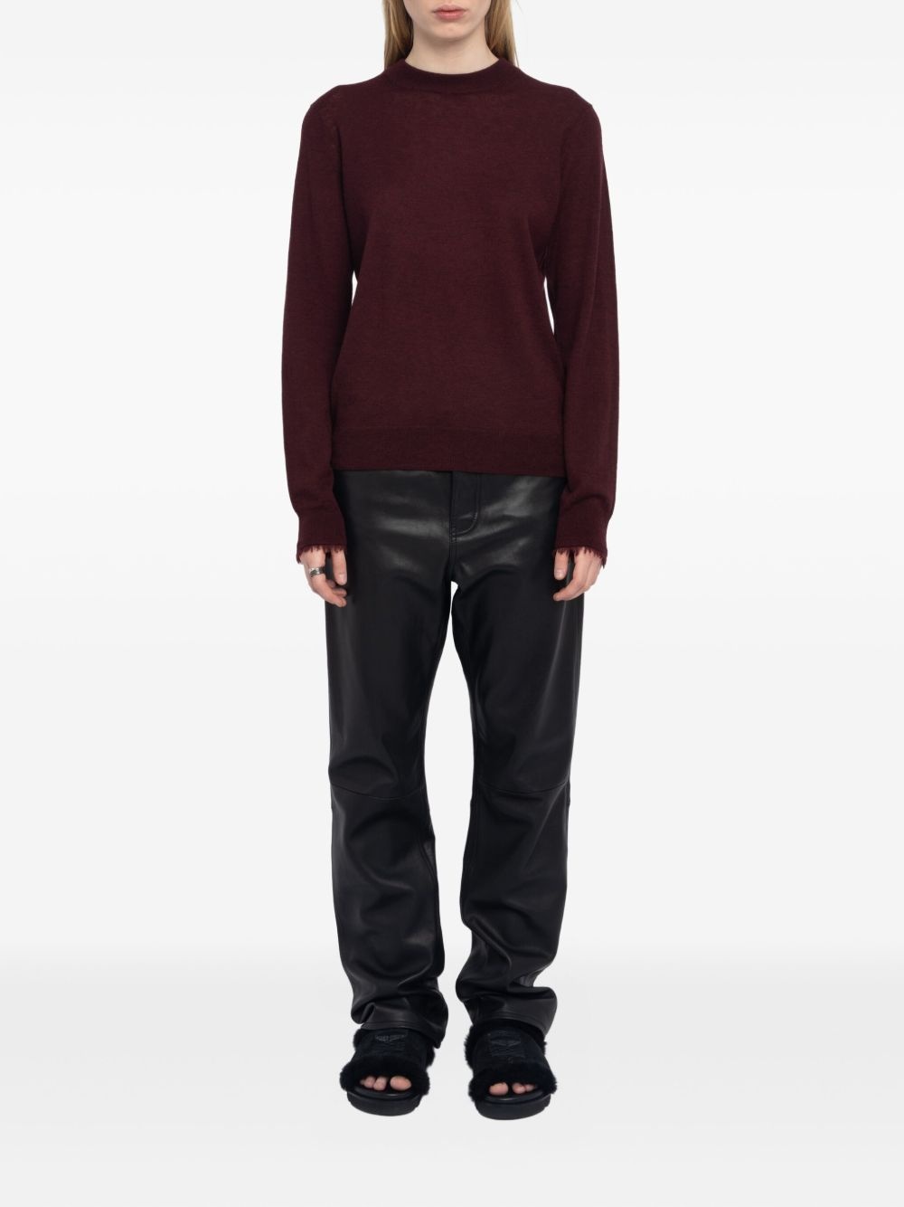 Ivy frayed-cuffs crew-neck sweater - 2