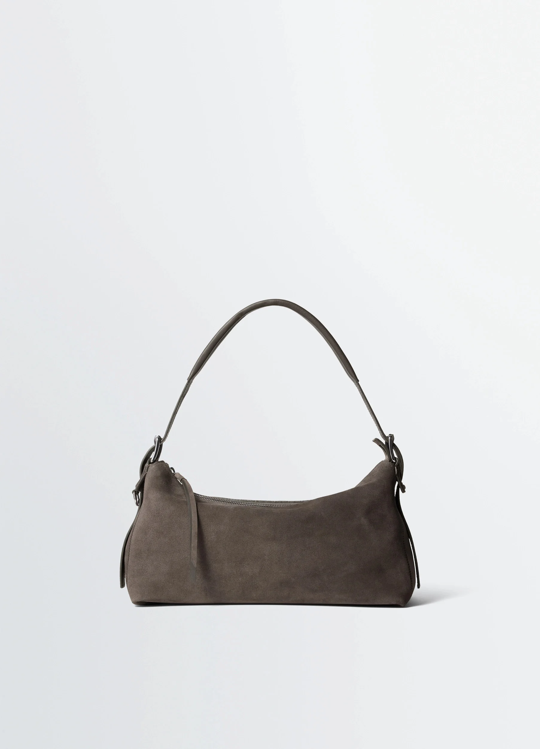 BELTED BAGUETTE BAG IN SUEDE LEATHER - 1
