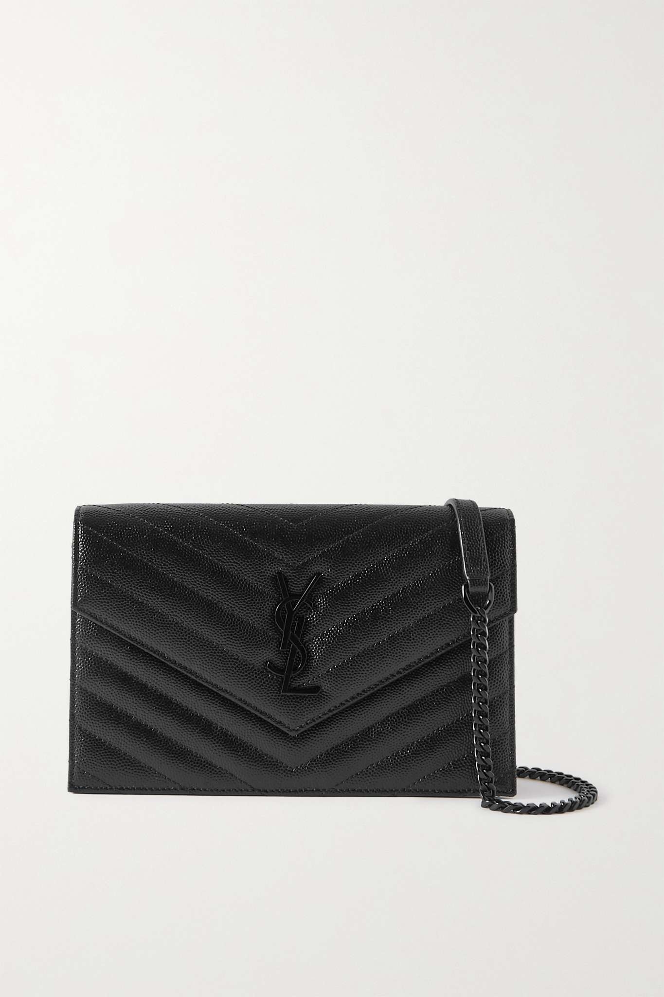 Cassandre Envelope Chain matelassé textured-leather wallet - 1