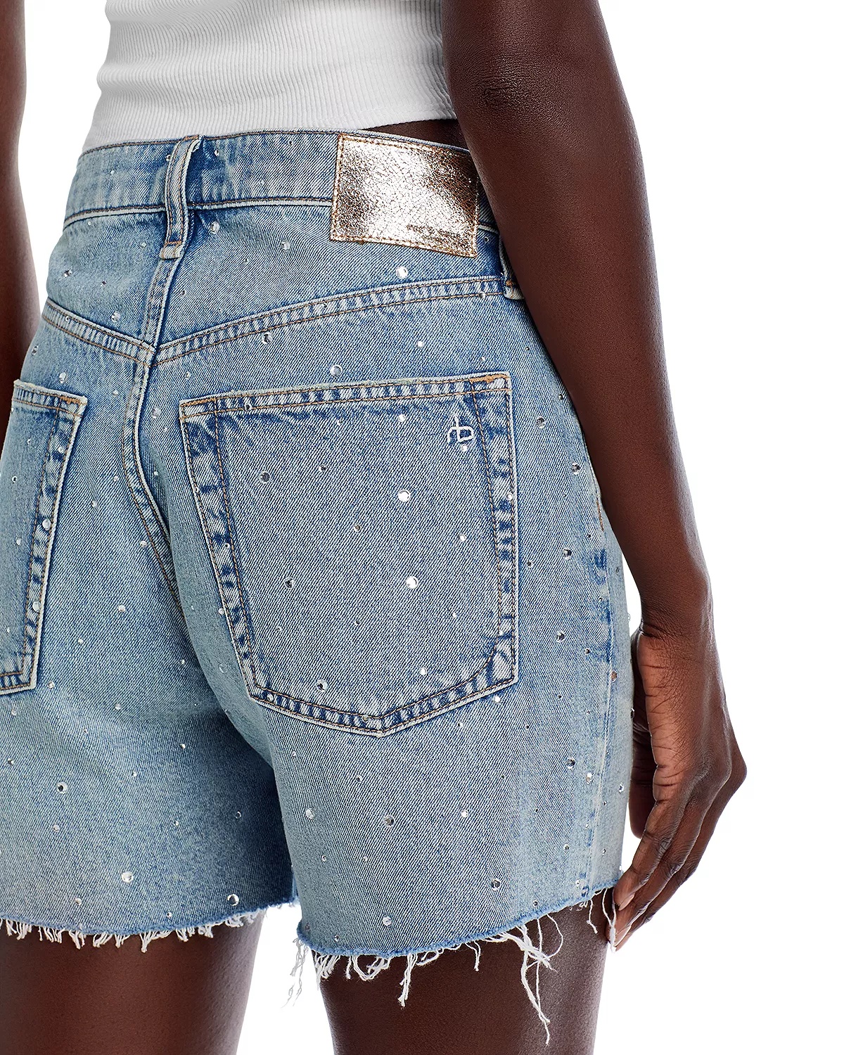 Vintage Cut Off Denim Shorts in Solana Jewel - 5